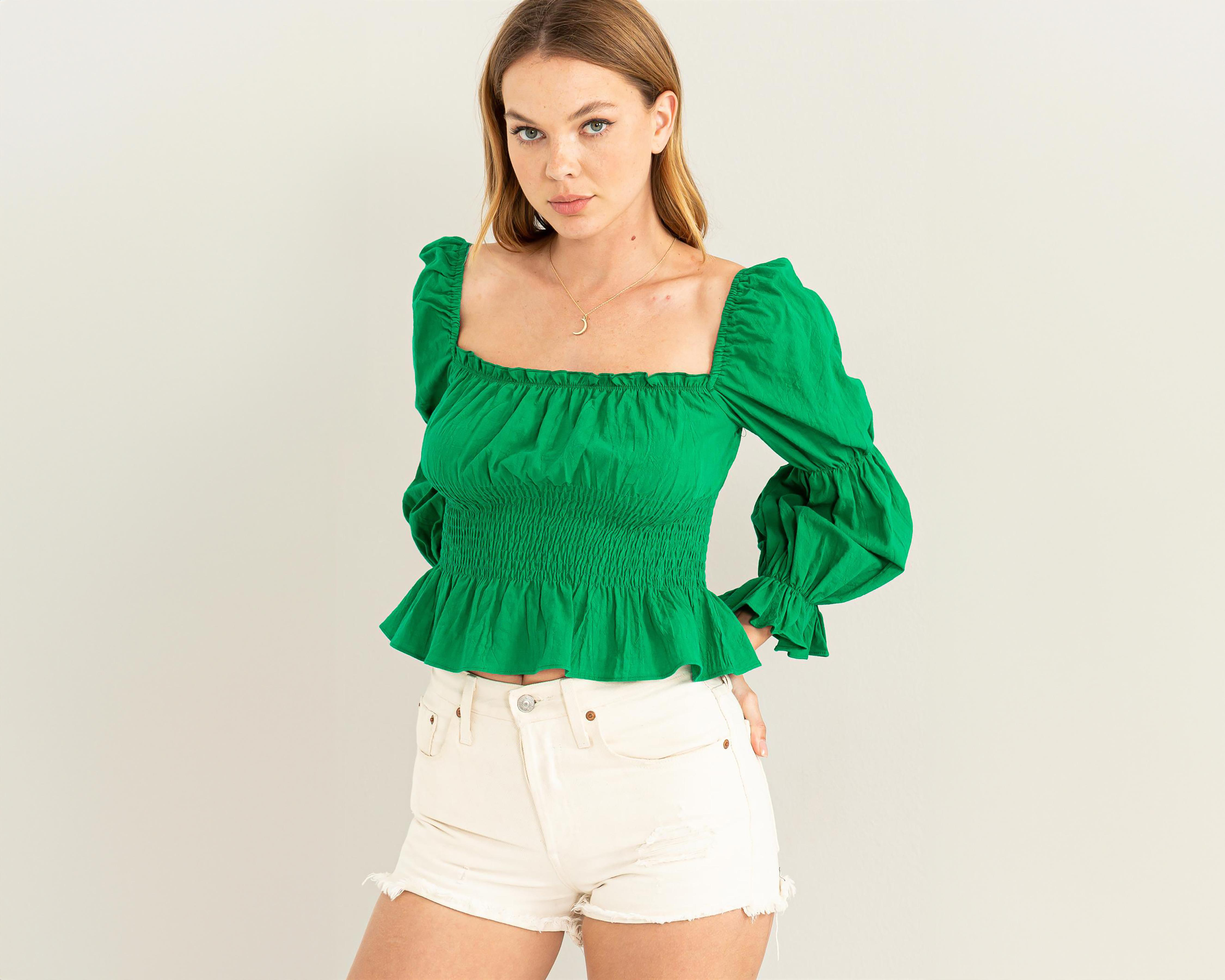 Foto 3 | Blusa Thinner Verde para Mujer