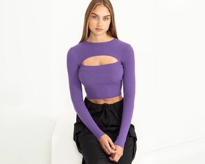 Foto 2 | Crop Top Thinner Mangas Largas para Mujer