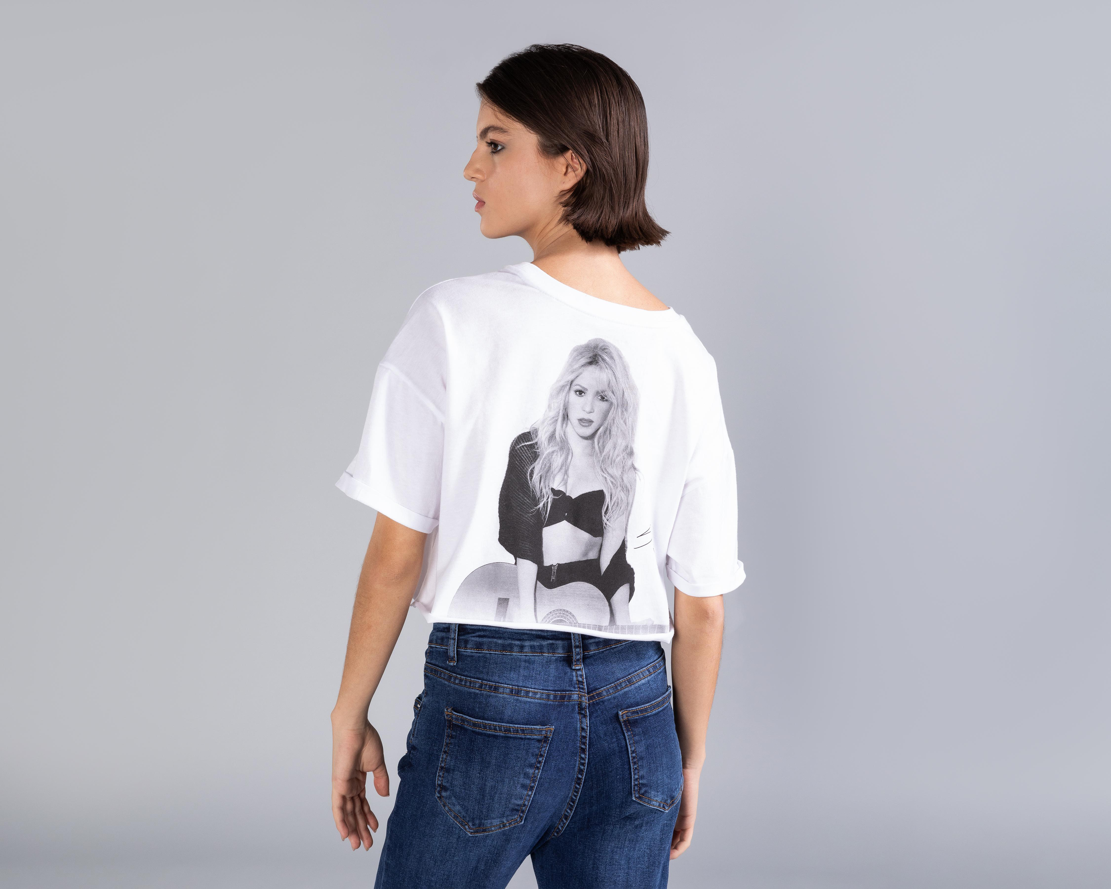 Foto 4 pulgar | Playera Shakira Estampada para Mujer