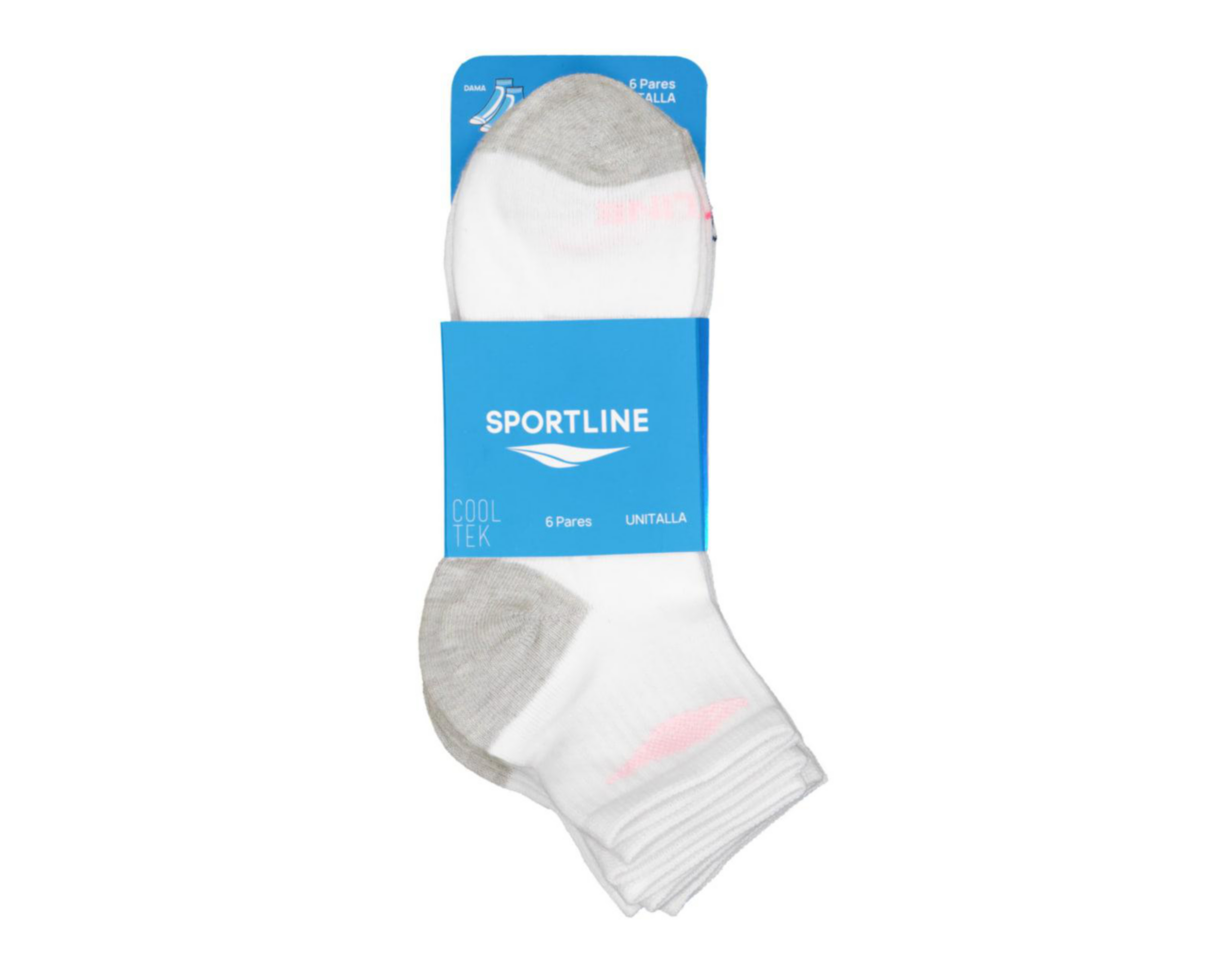 Foto 4 pulgar | Calcetas Deportivas Cortas Sportline Cooltek para Mujer 6 Pares