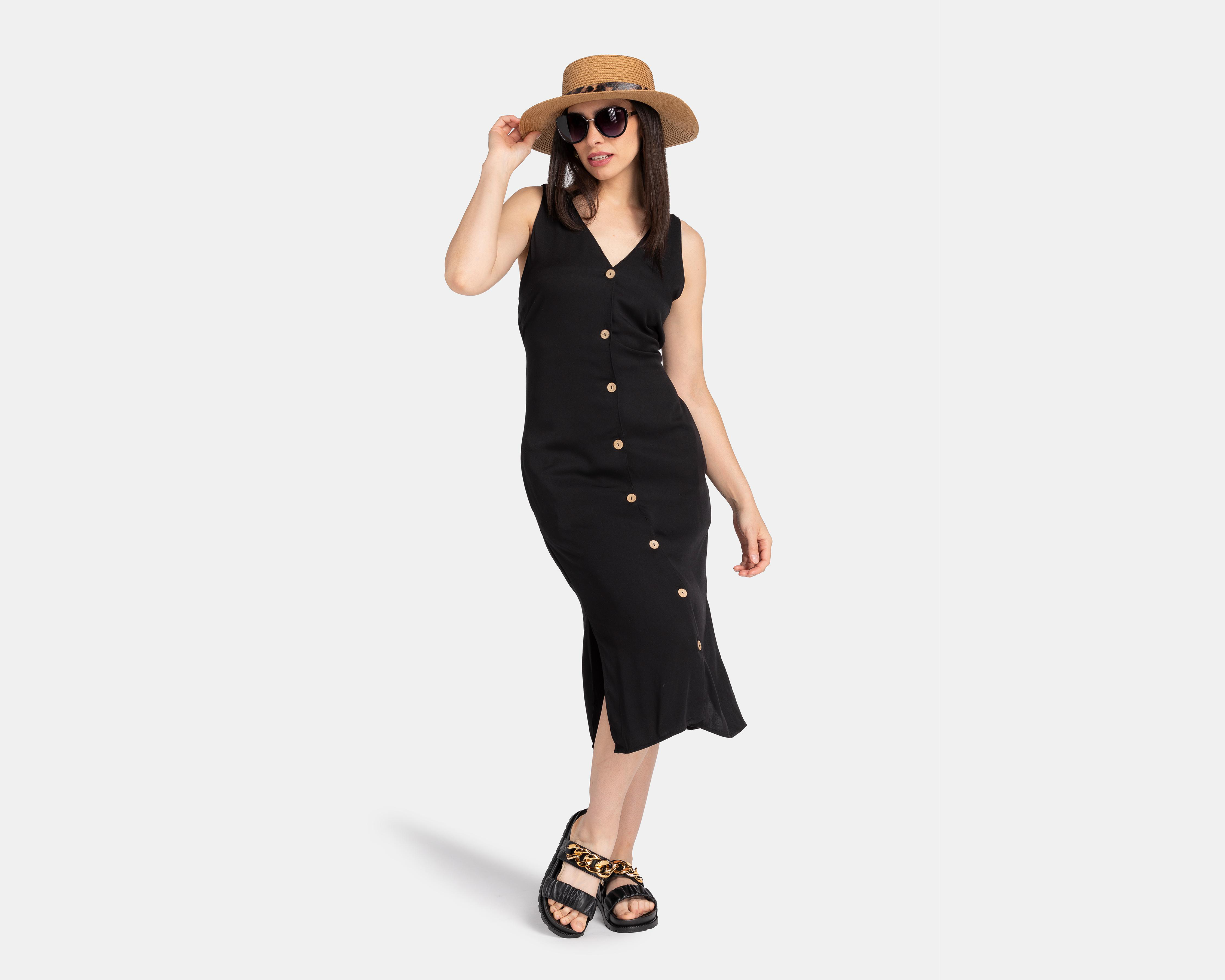 Foto 2 | Vestido HYFVE Casual Midi con Botones