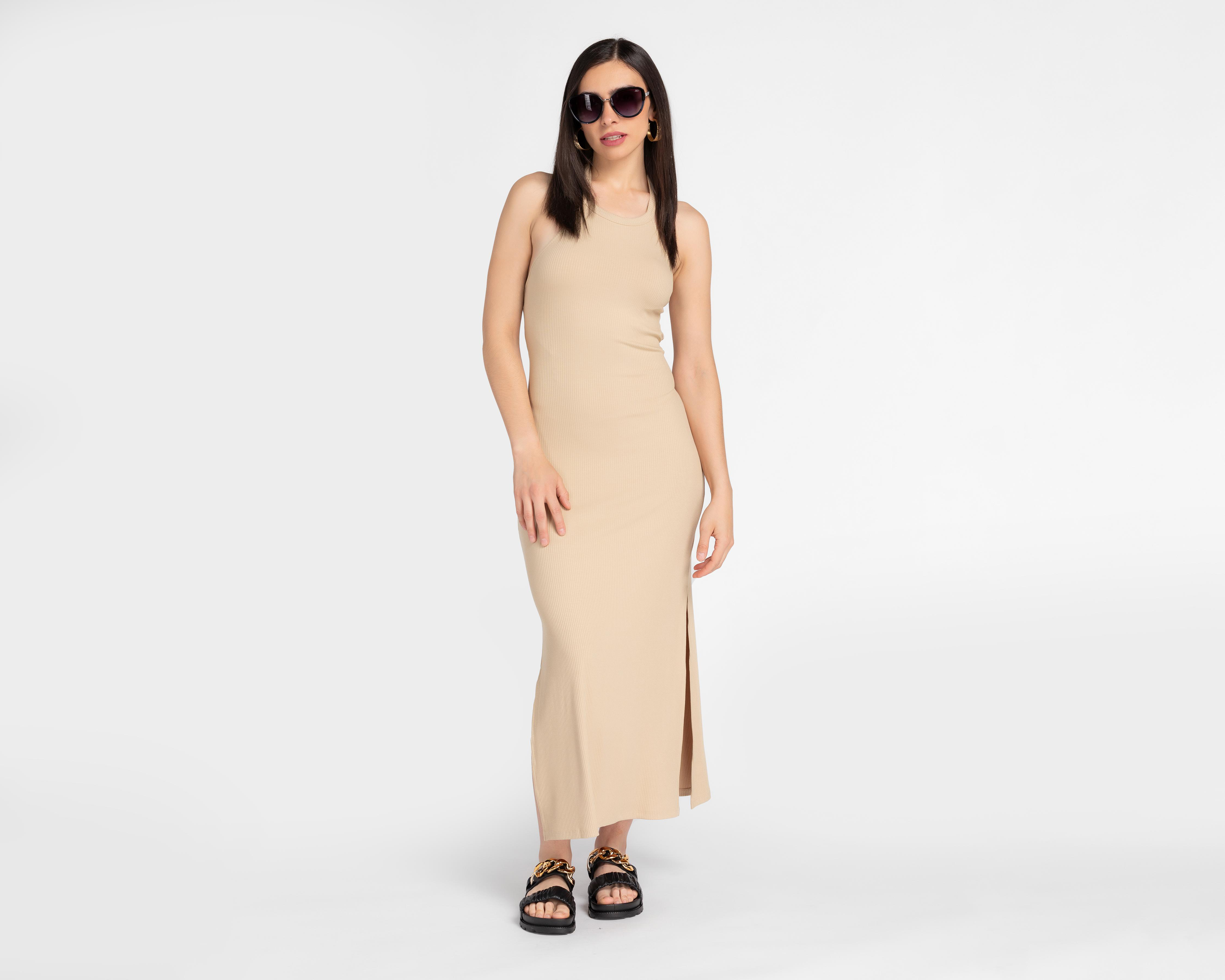 Foto 2 | Vestido Double Zero Casual Midi Cuello Halter