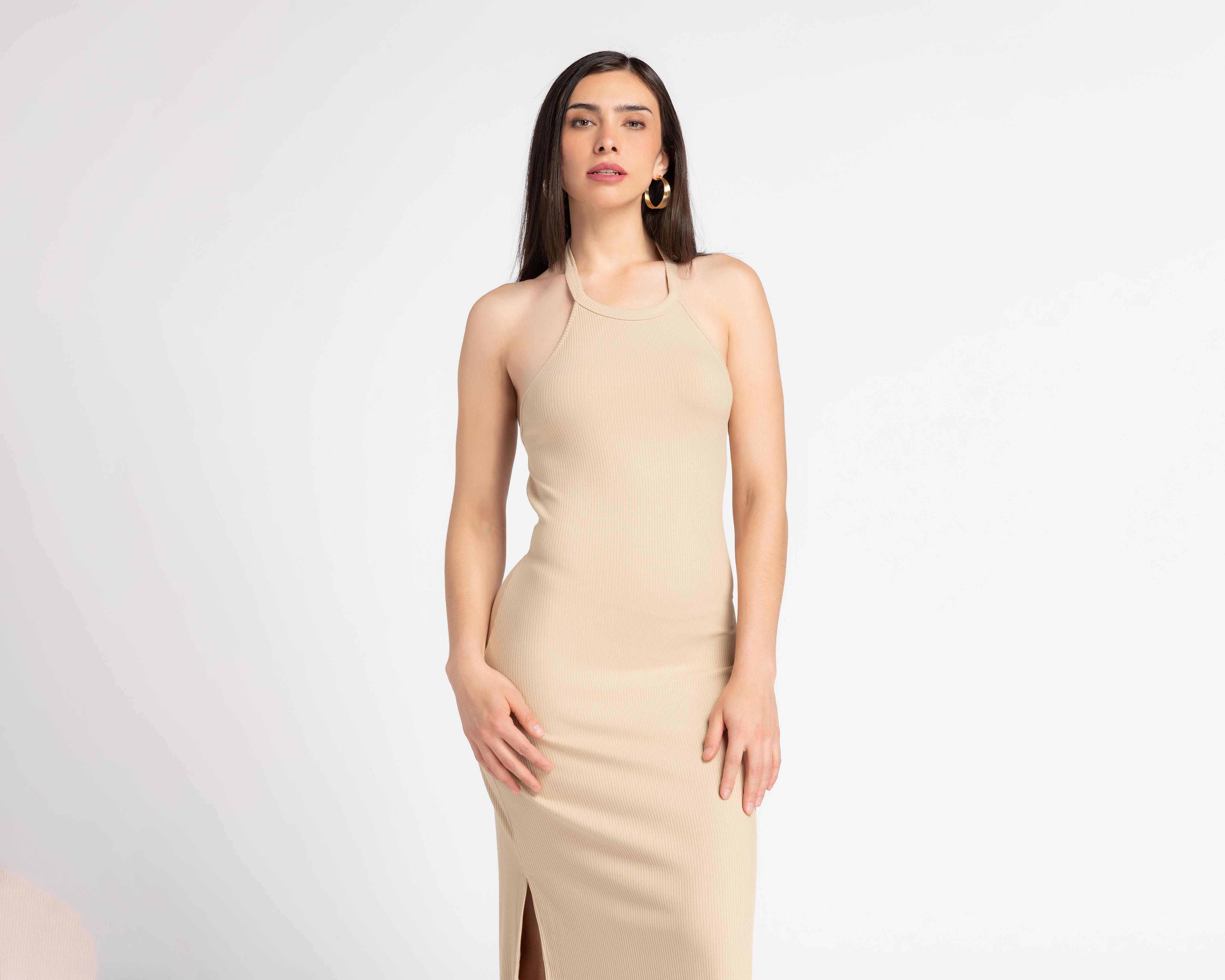 Foto 4 | Vestido Double Zero Casual Midi Cuello Halter