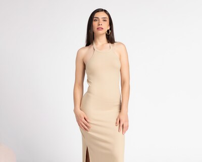 Foto 4 | Vestido Double Zero Casual Midi Cuello Halter