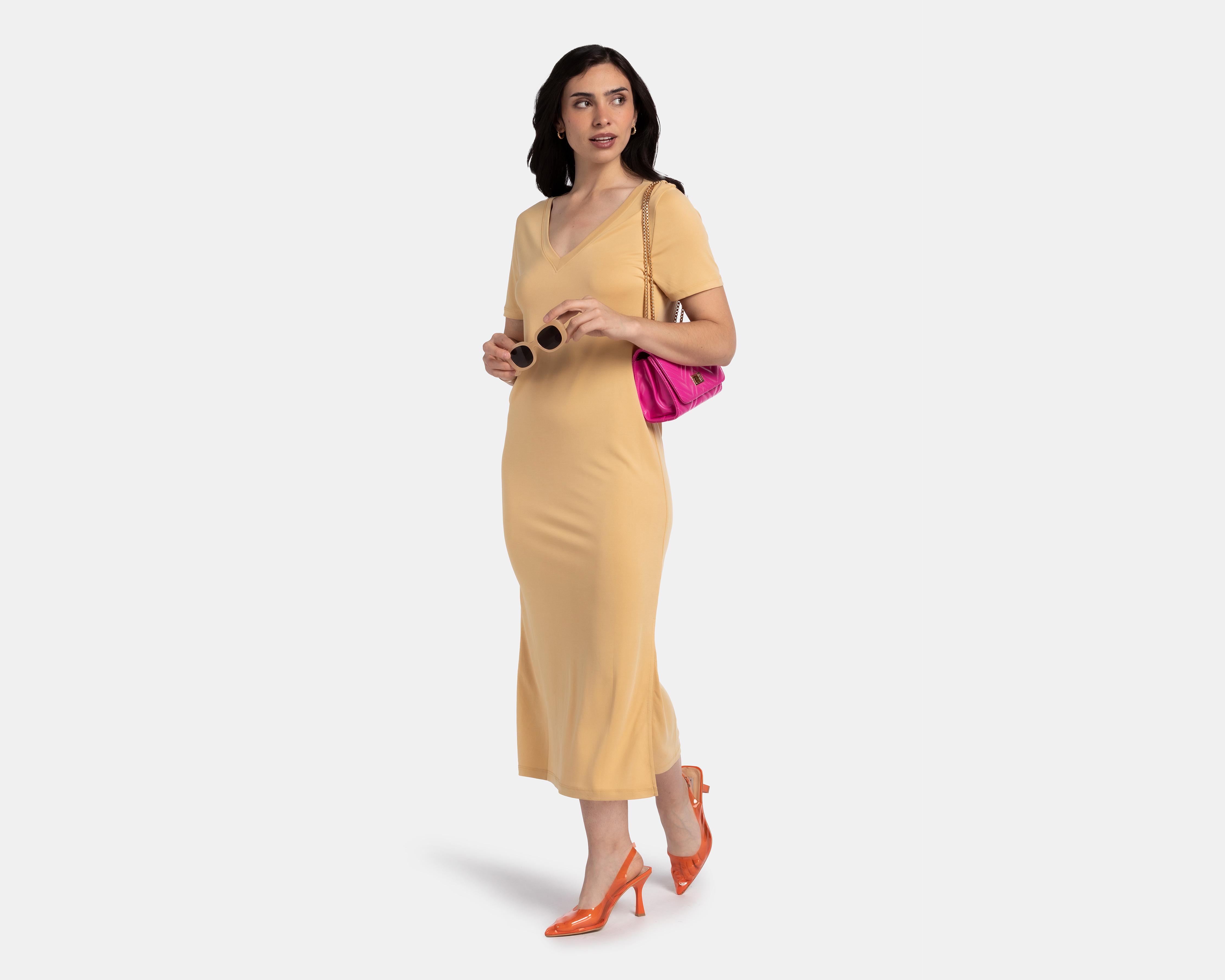 Foto 3 pulgar | Vestido Double Zero Casual Midi con Abertura
