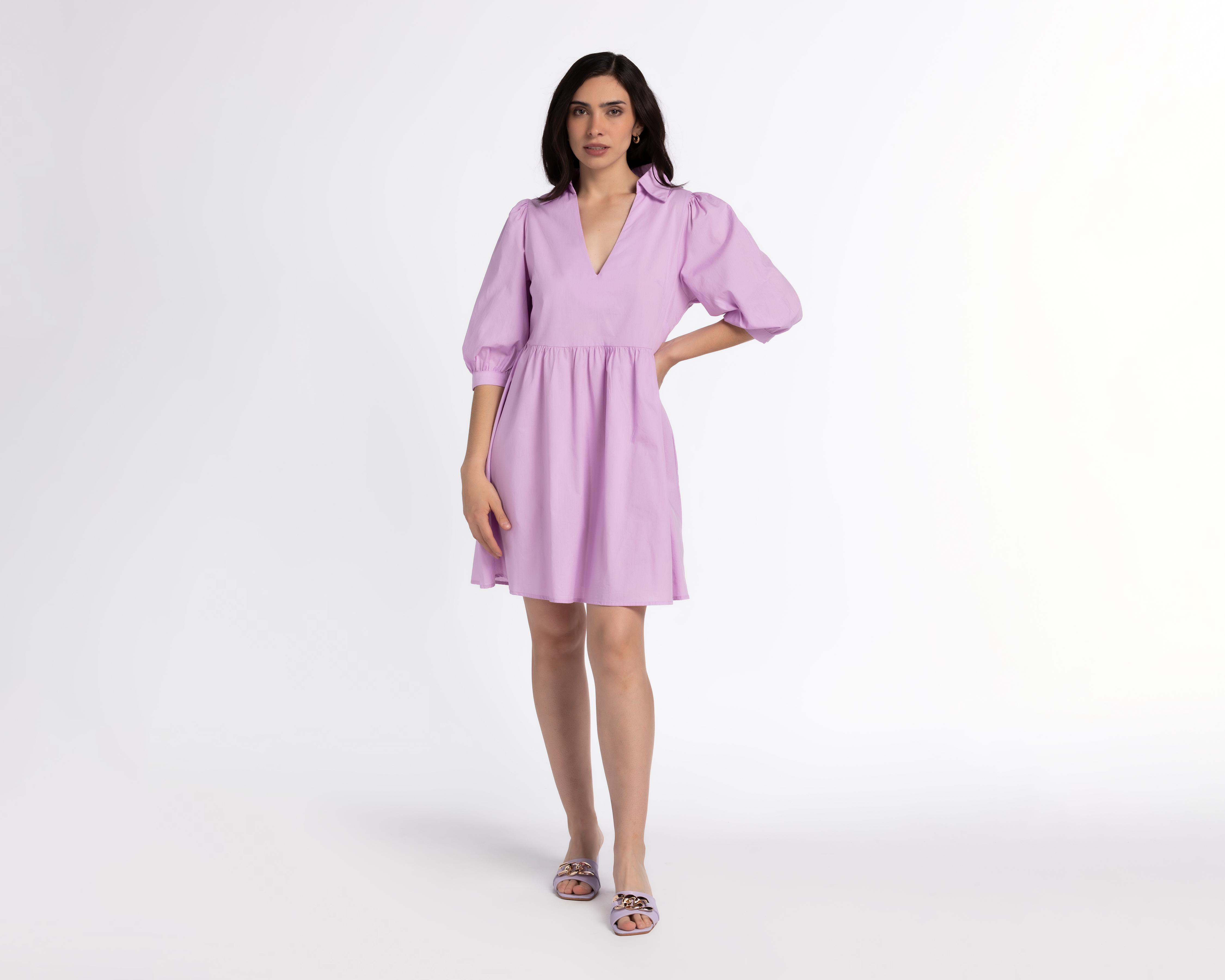 Vestido HYFVE Casual Corto Lavanda