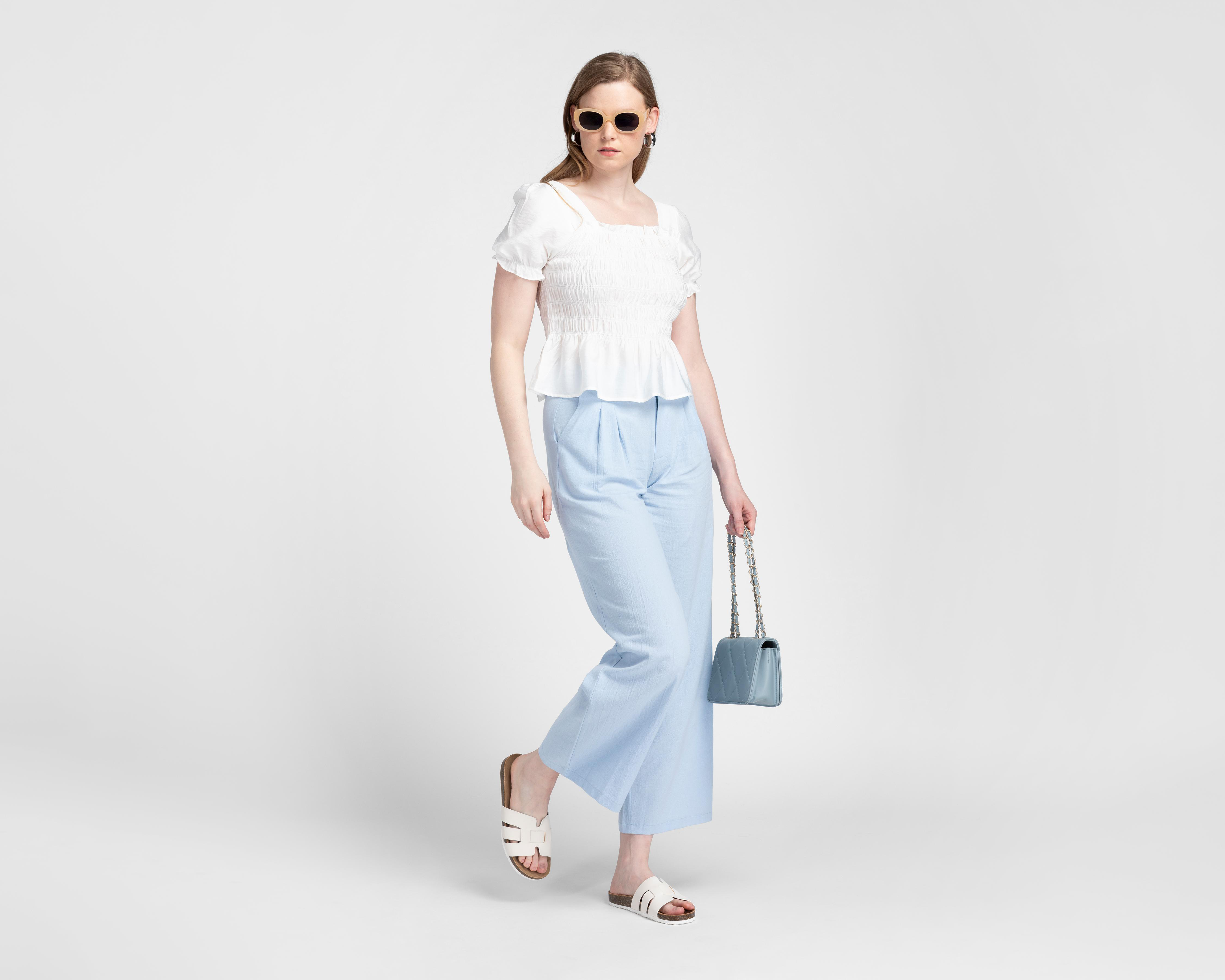 Foto 2 | Pantalón Ancho Sahara Azul para Mujer