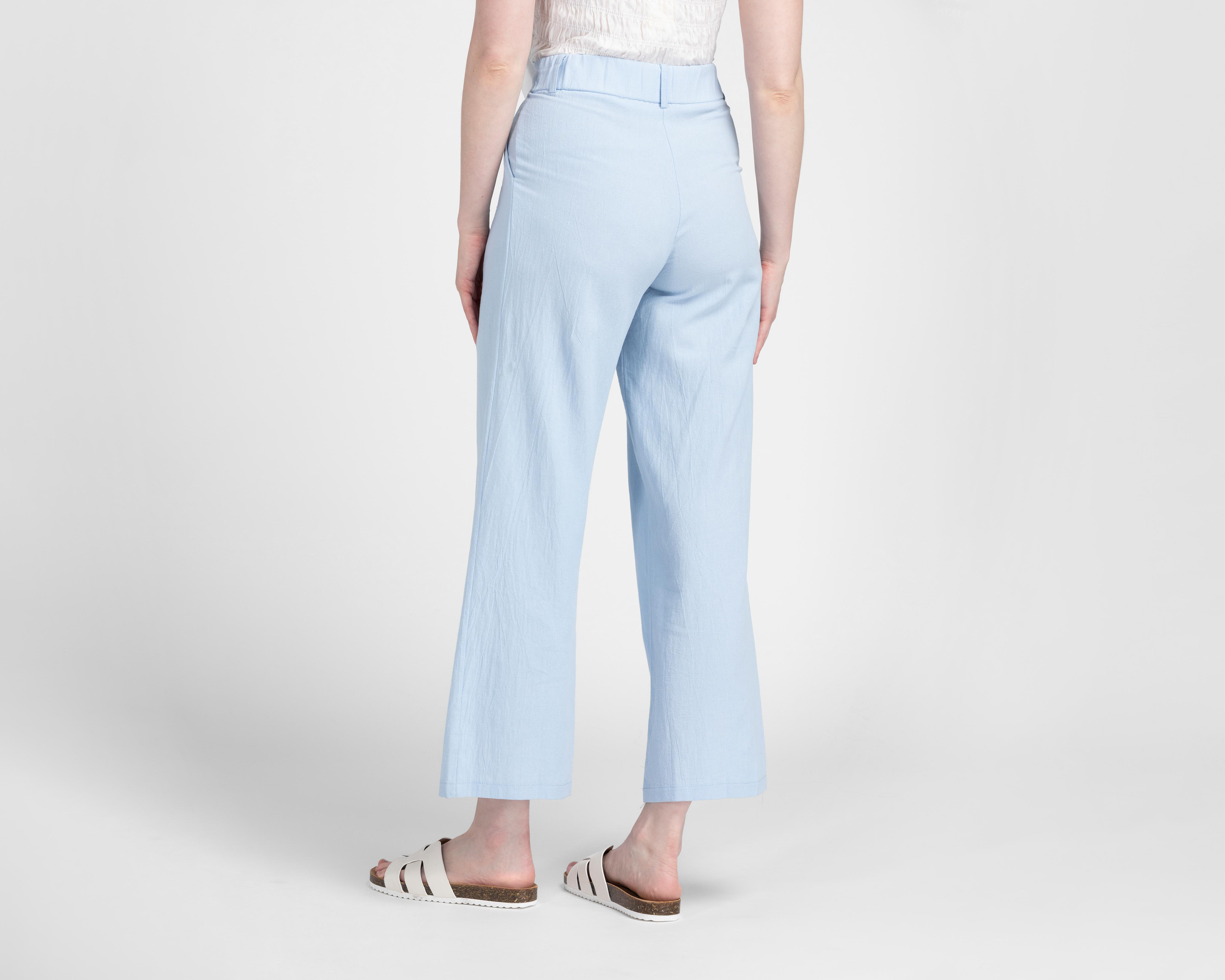 Foto 3 | Pantalón Ancho Sahara Azul para Mujer