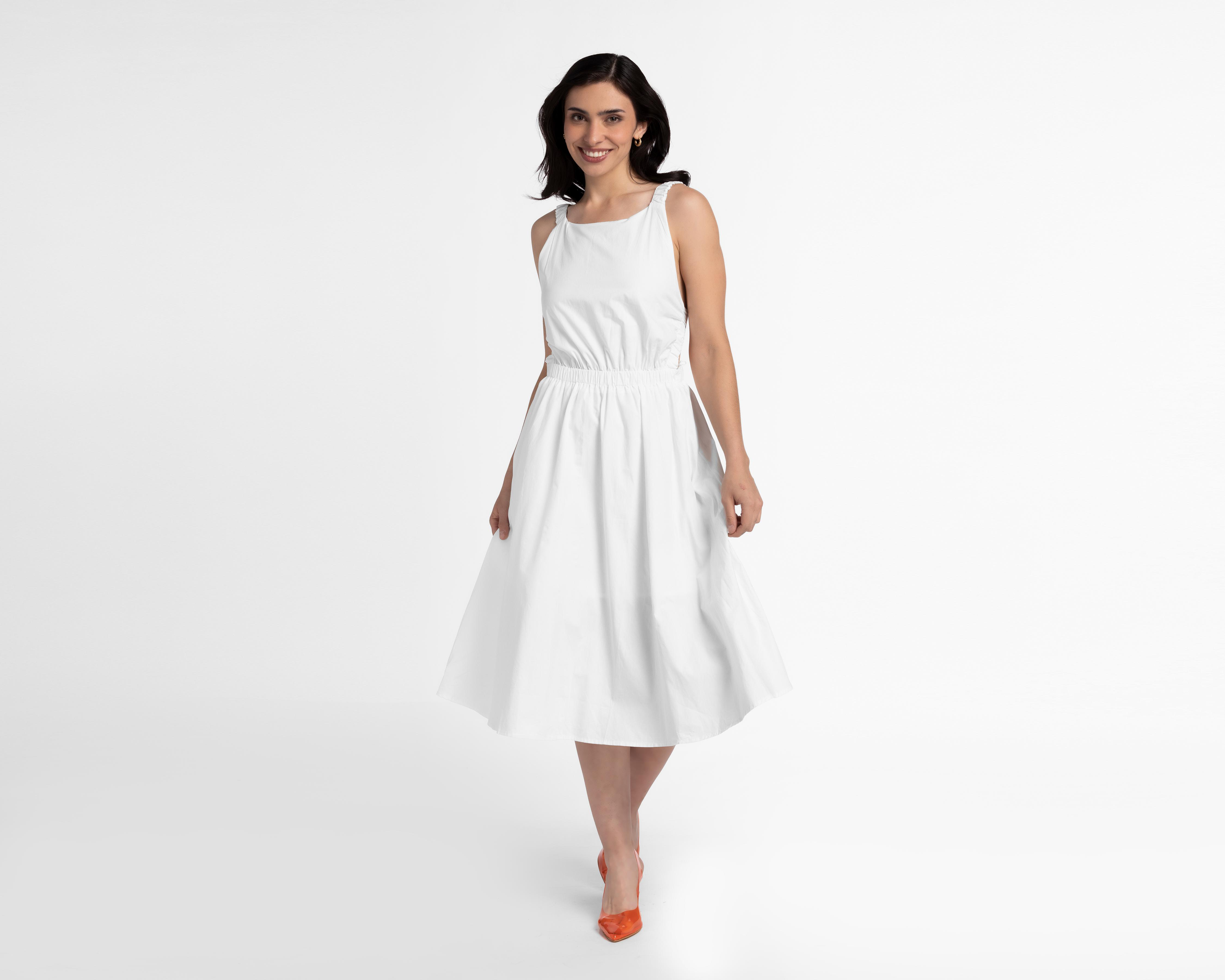 Foto 2 pulgar | Vestido HYFVE Casual Blanco con Espalda Descubierta