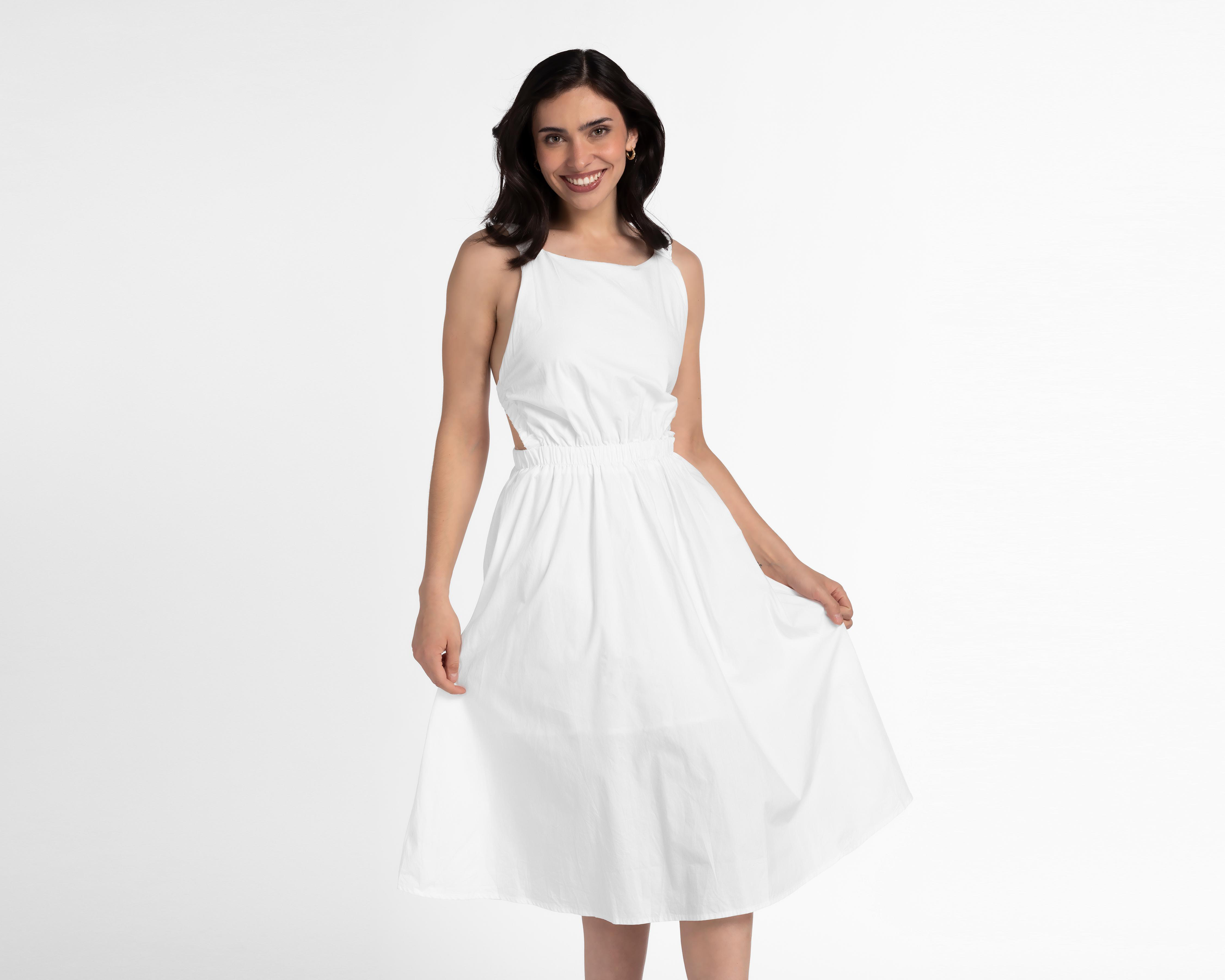 Foto 5 pulgar | Vestido HYFVE Casual Blanco con Espalda Descubierta