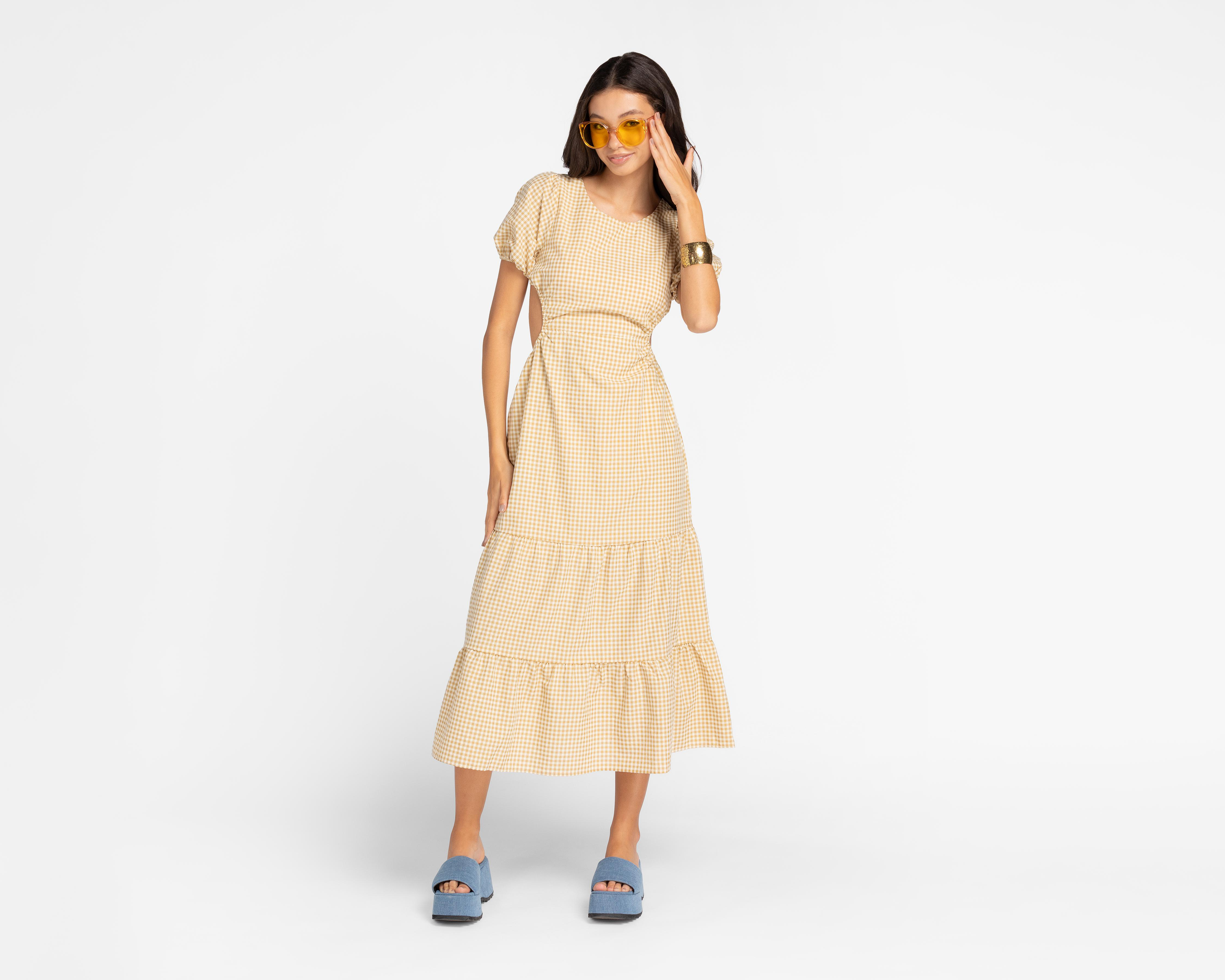 Foto 2 | Vestido HYFVE Casual Largo a Cuadros