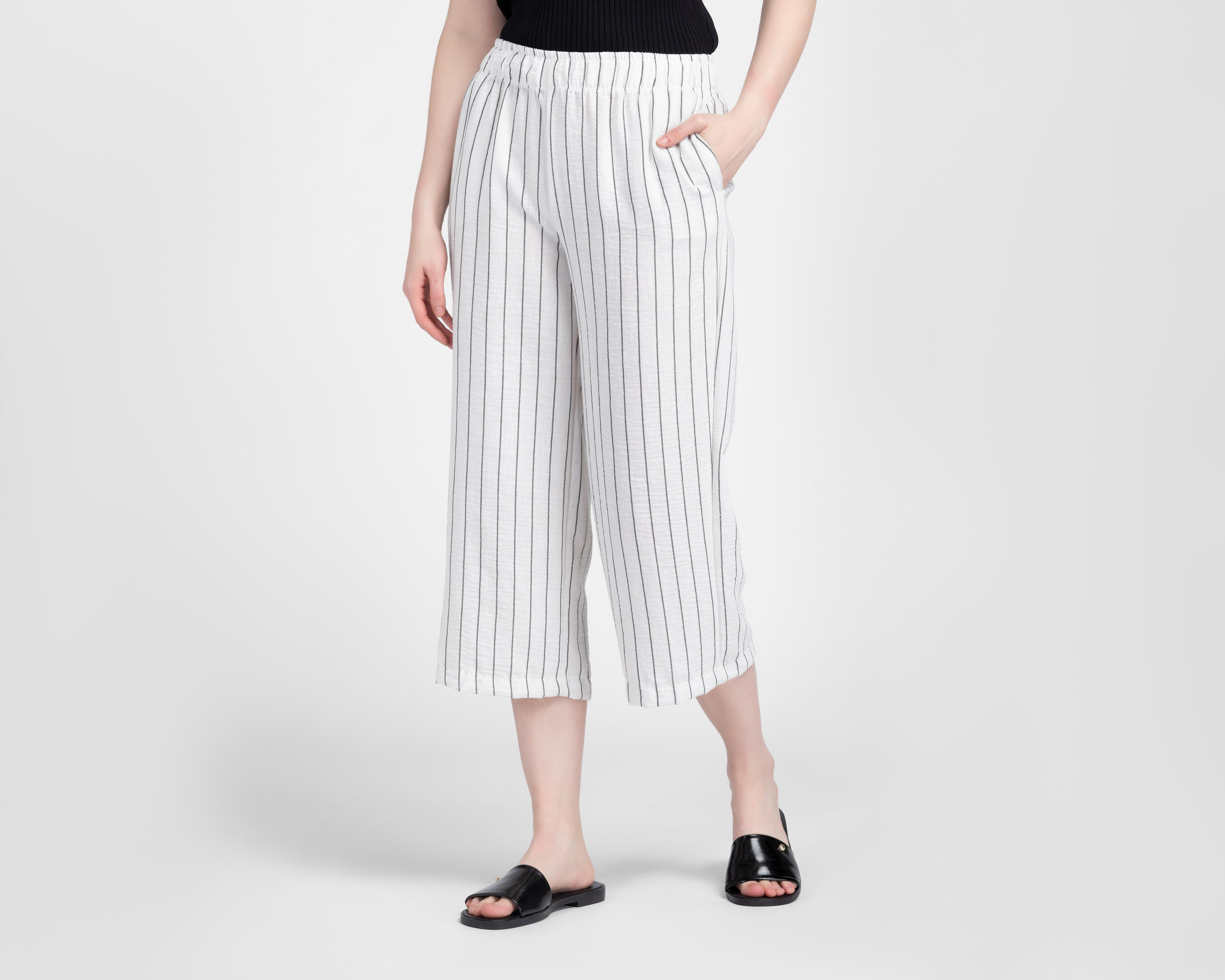 Foto 1 | Pantalón Ancho Sahara a Rayas para Mujer