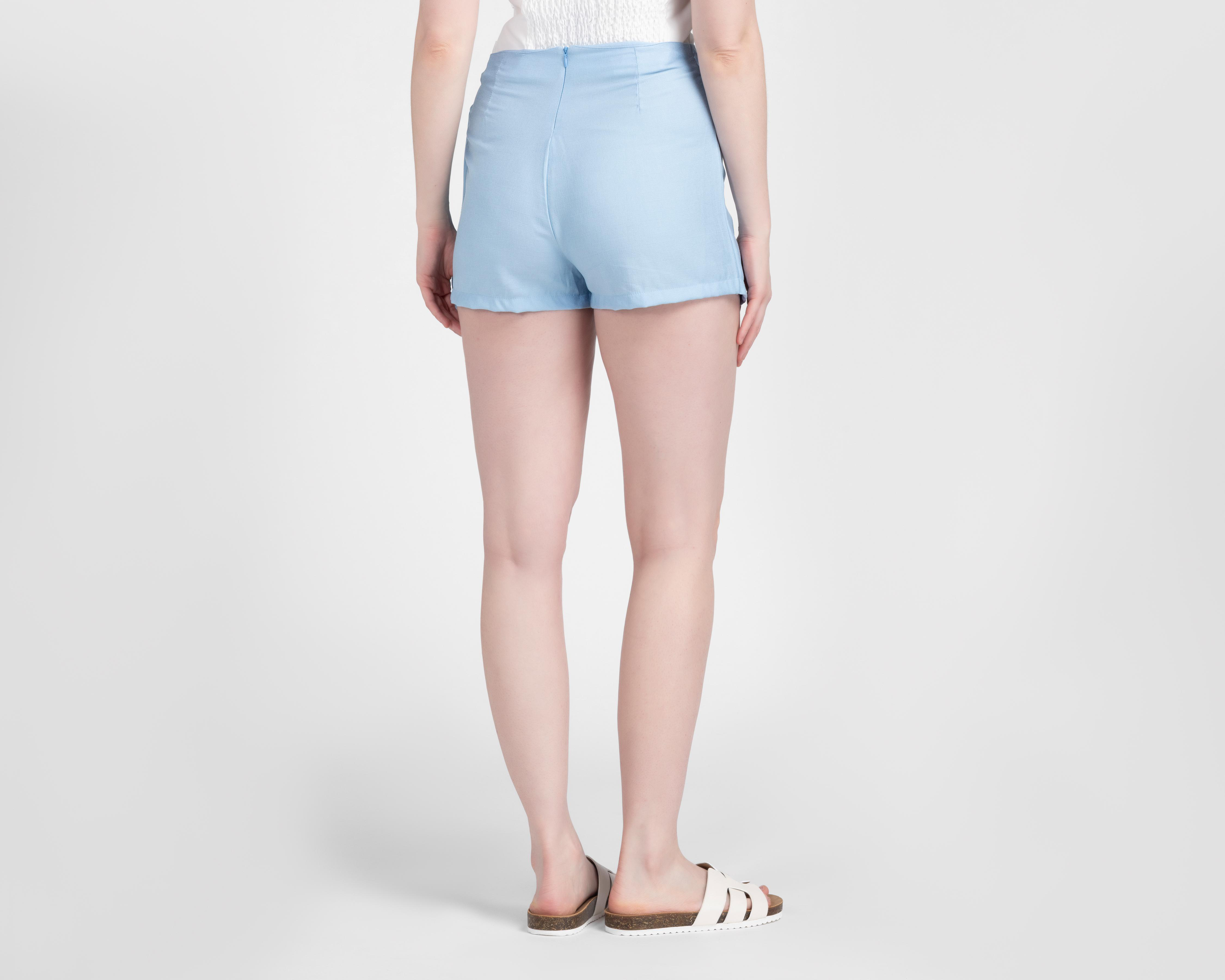 Foto 4 pulgar | Short Falda Sahara Azul para Mujer
