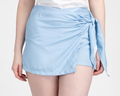 Foto 4 | Short Falda Sahara Azul para Mujer