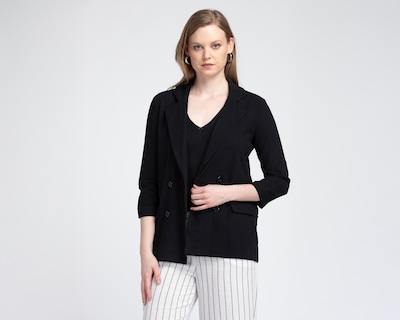 Foto 2 | Blazer de Algodón Negro Sahara para Mujer