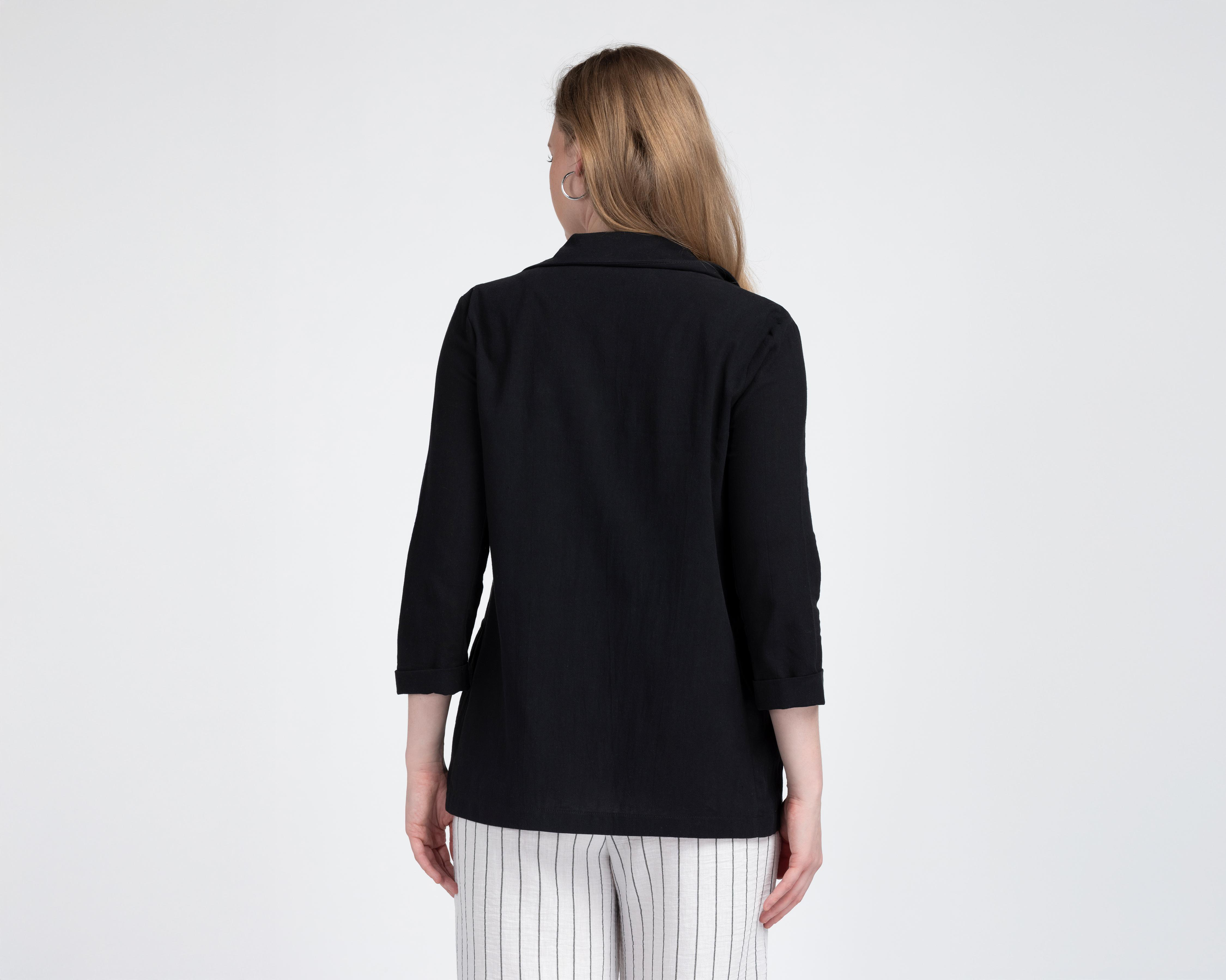 Foto 4 pulgar | Blazer de Algodón Negro Sahara para Mujer