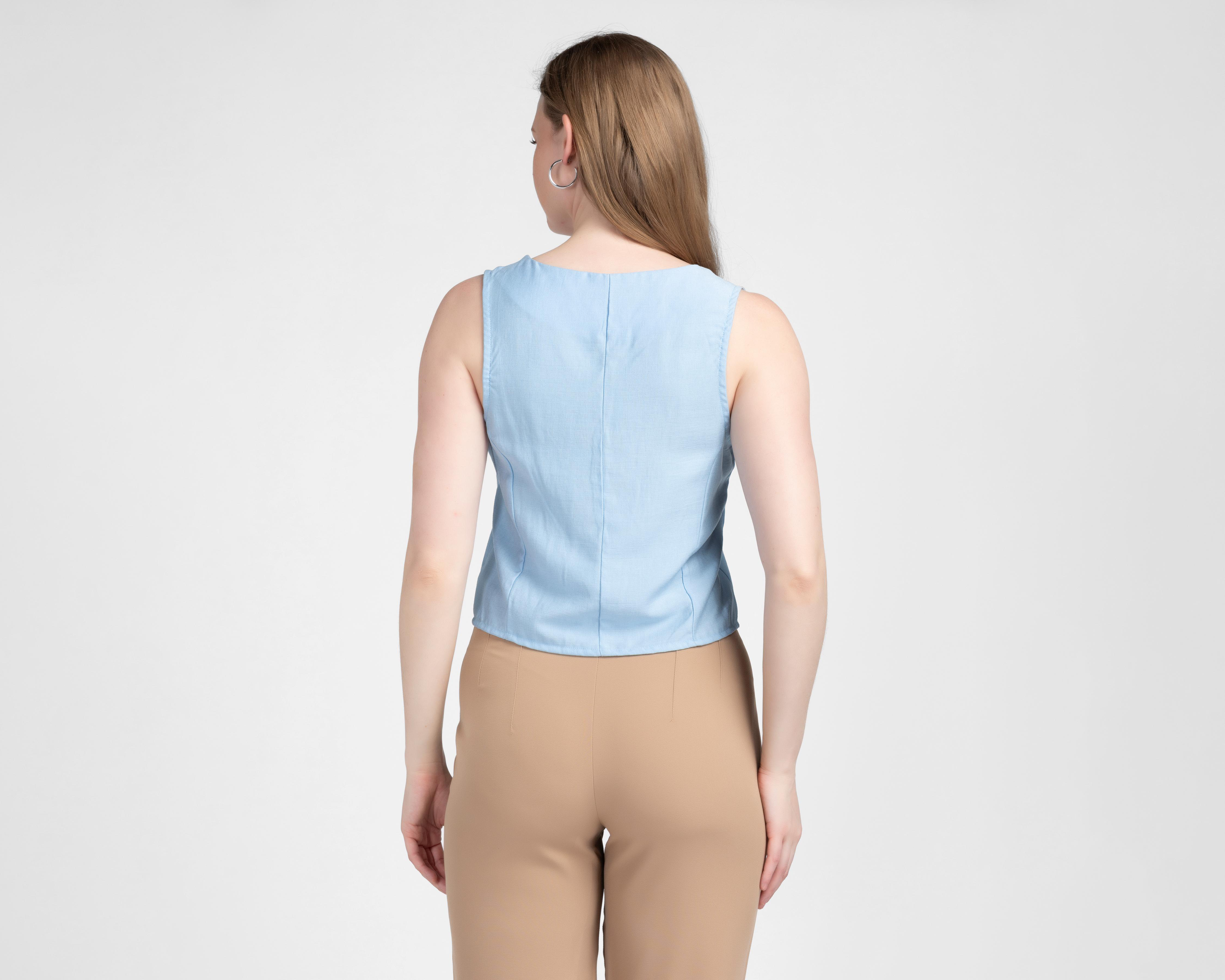 Foto 4 pulgar | Chaleco Azul Sahara para Mujer