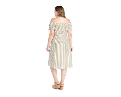 Foto 6 | Vestido Refill Causal Midi a Rayas