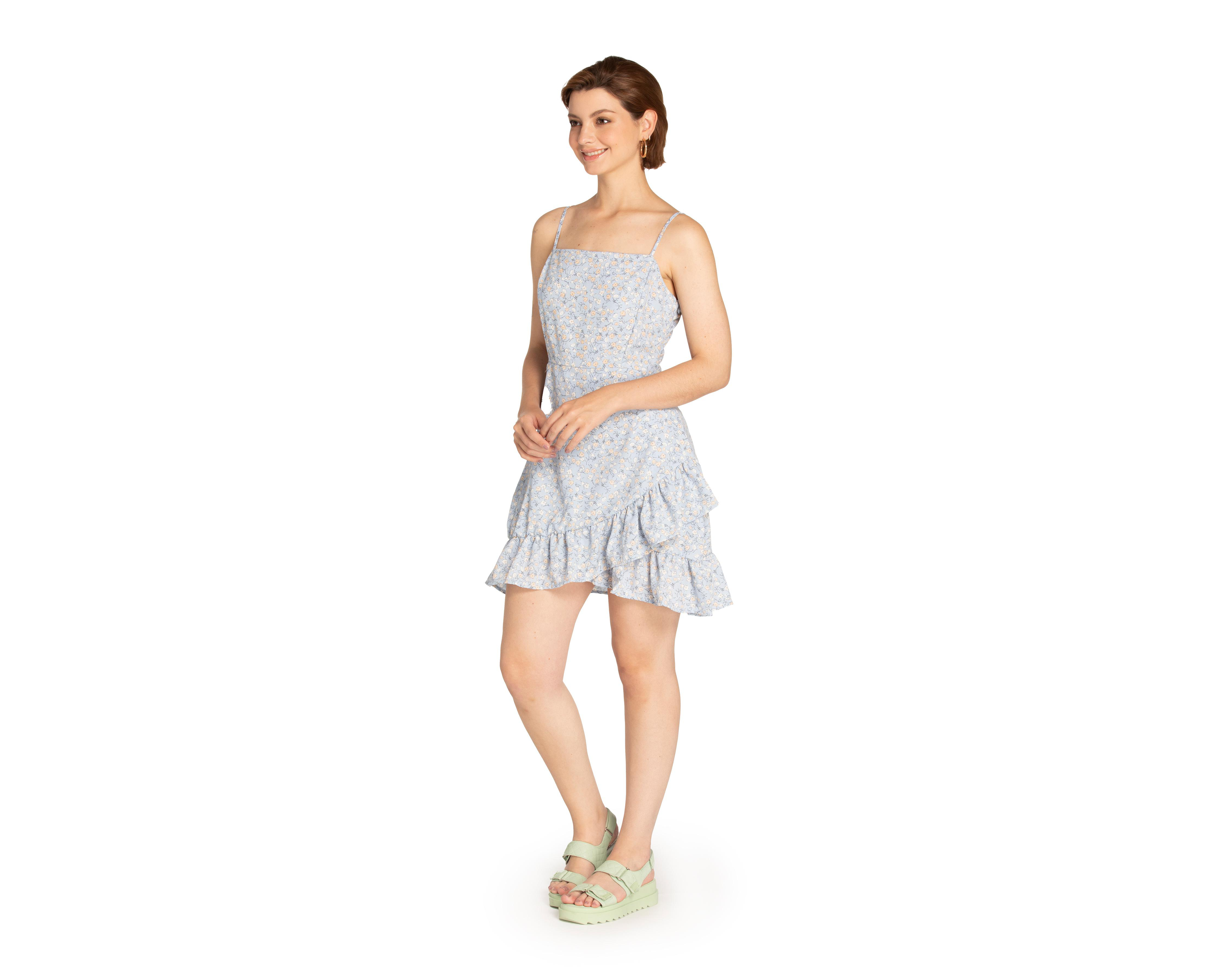 Foto 1 | Vestido 18 Forever Casual de Tirantes con Olanes Estampado Floral