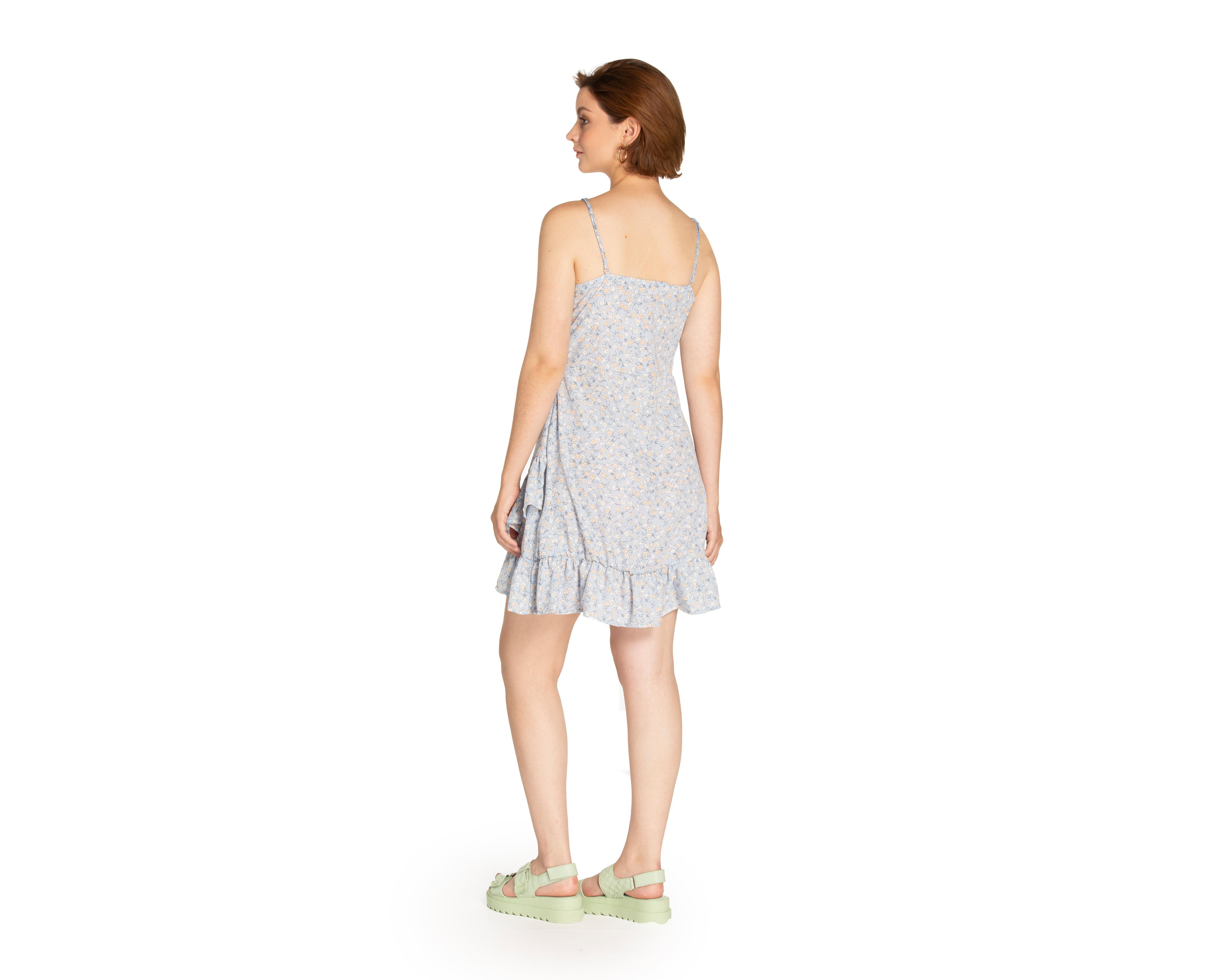 Foto 4 pulgar | Vestido 18 Forever Casual de Tirantes con Olanes Estampado Floral