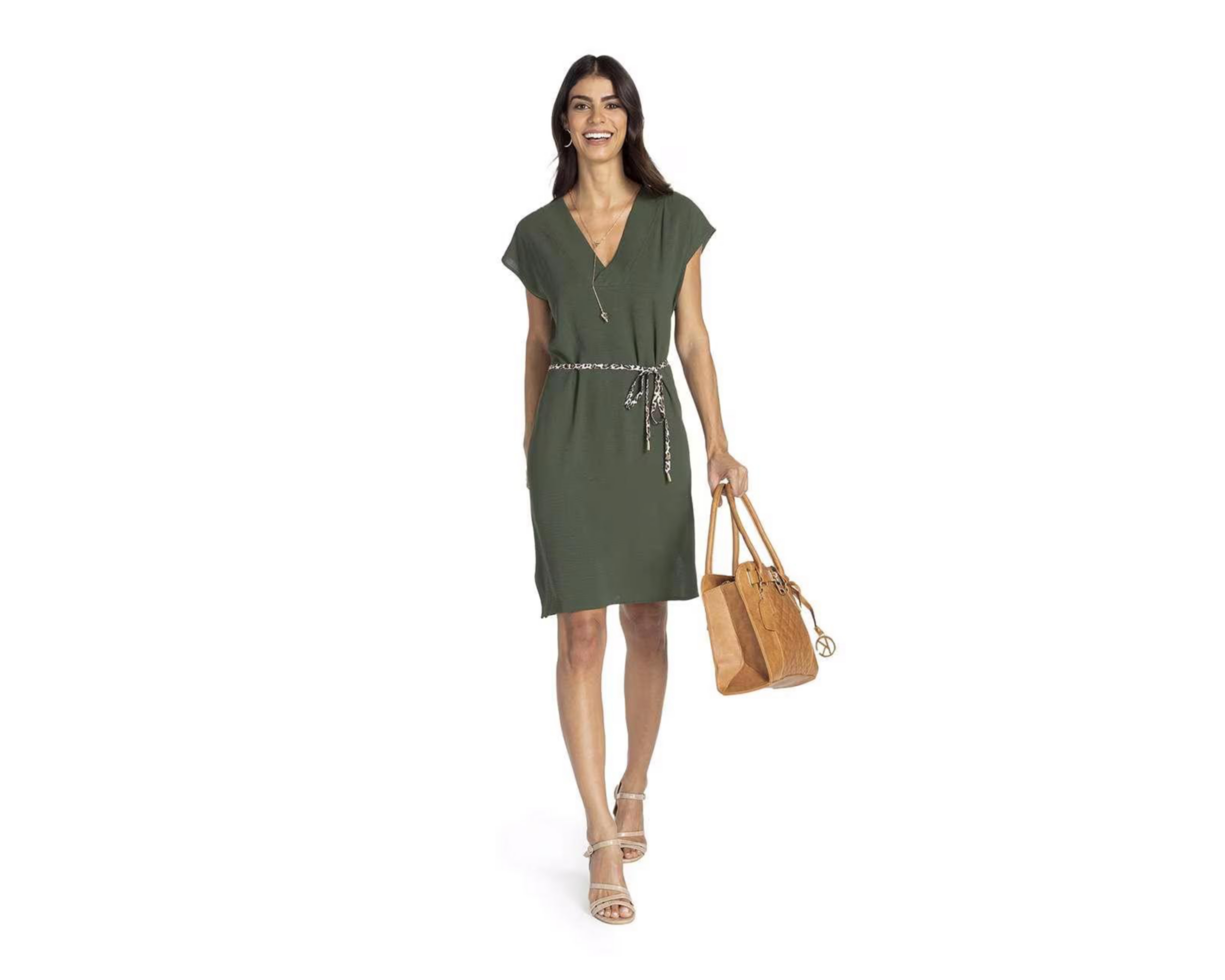Foto 2 | Vestido Sahara Formal Corto Verde con Escote V