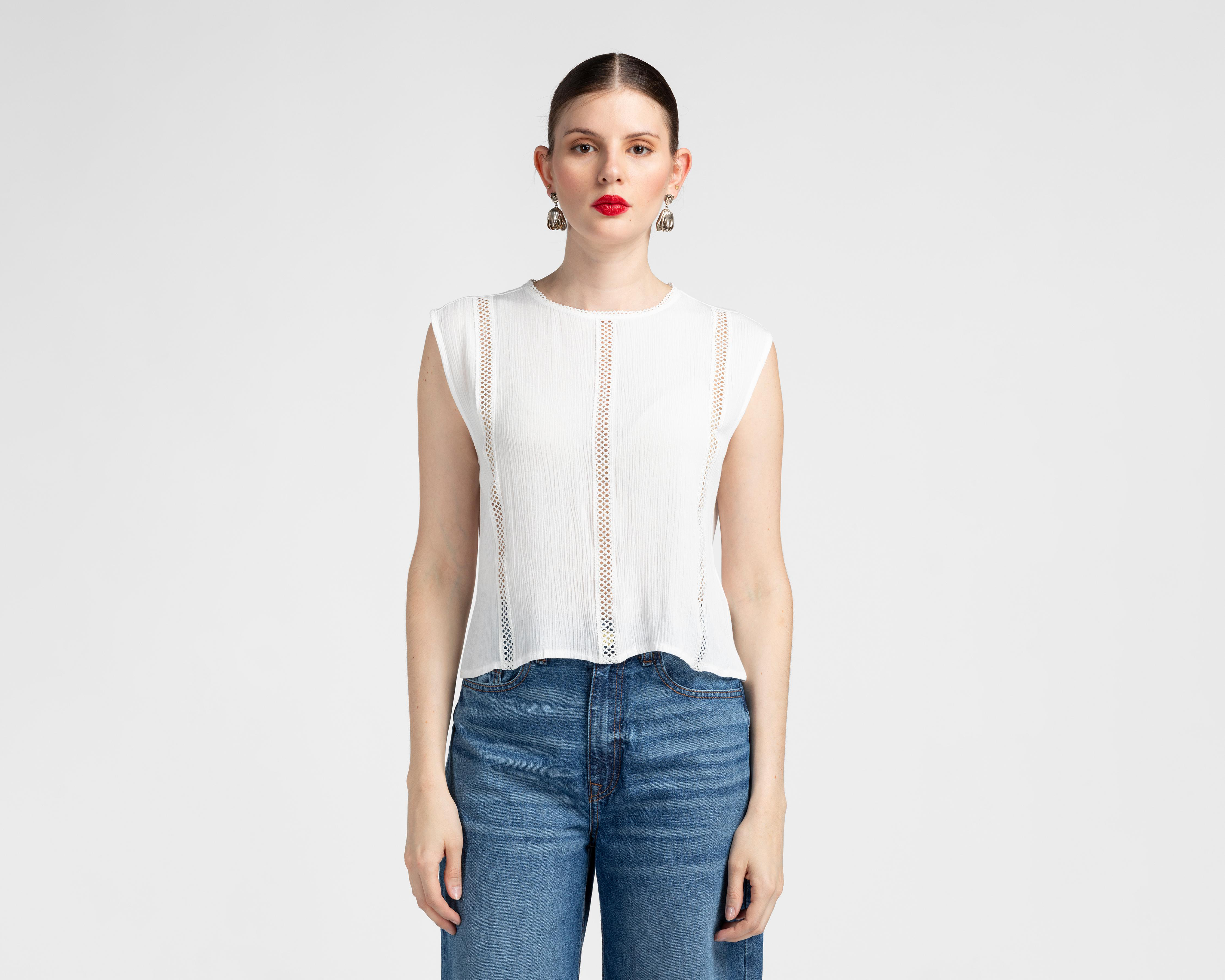 Foto 2 pulgar | Blusa Blanca Sahara para Mujer