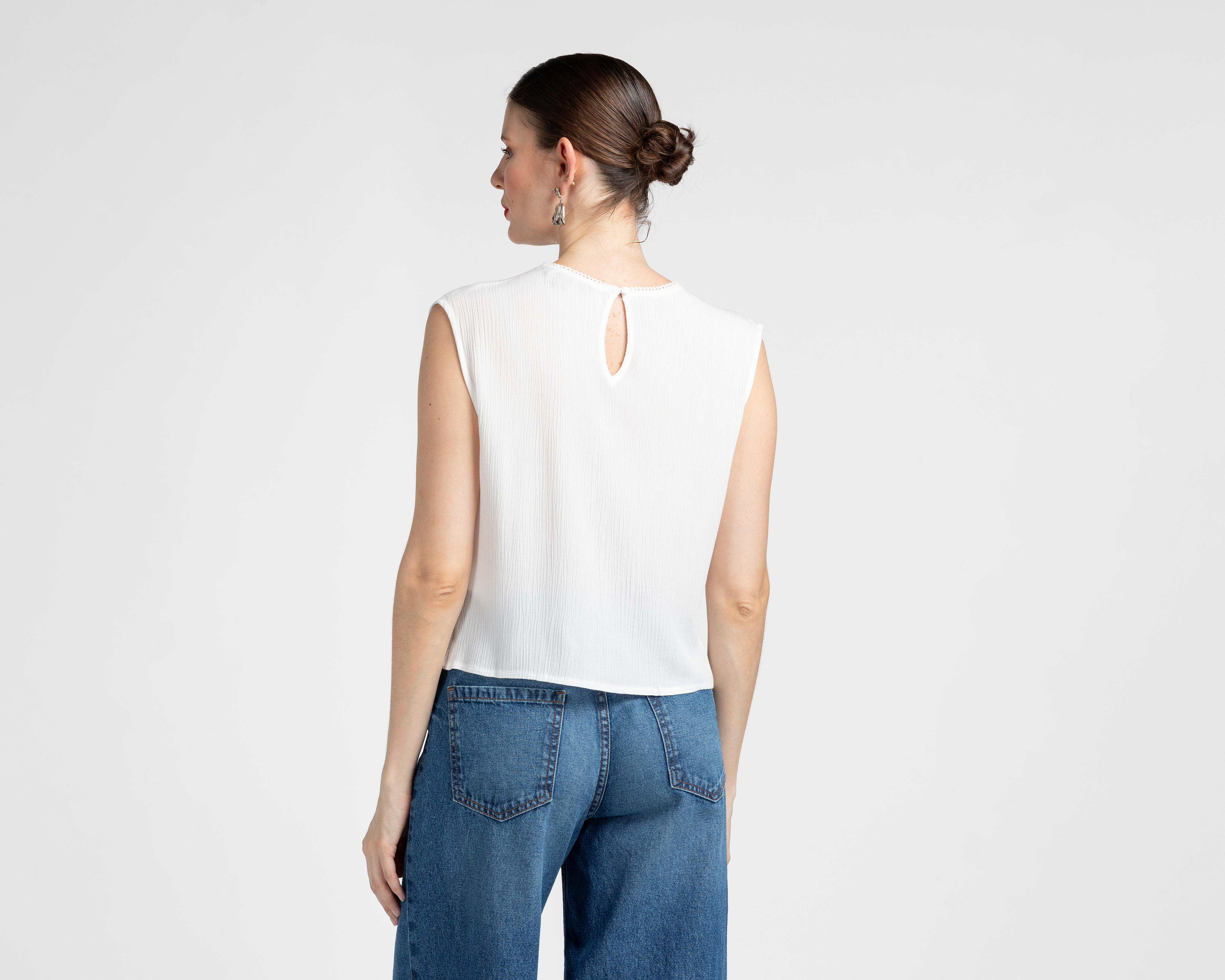 Foto 4 pulgar | Blusa Blanca Sahara para Mujer