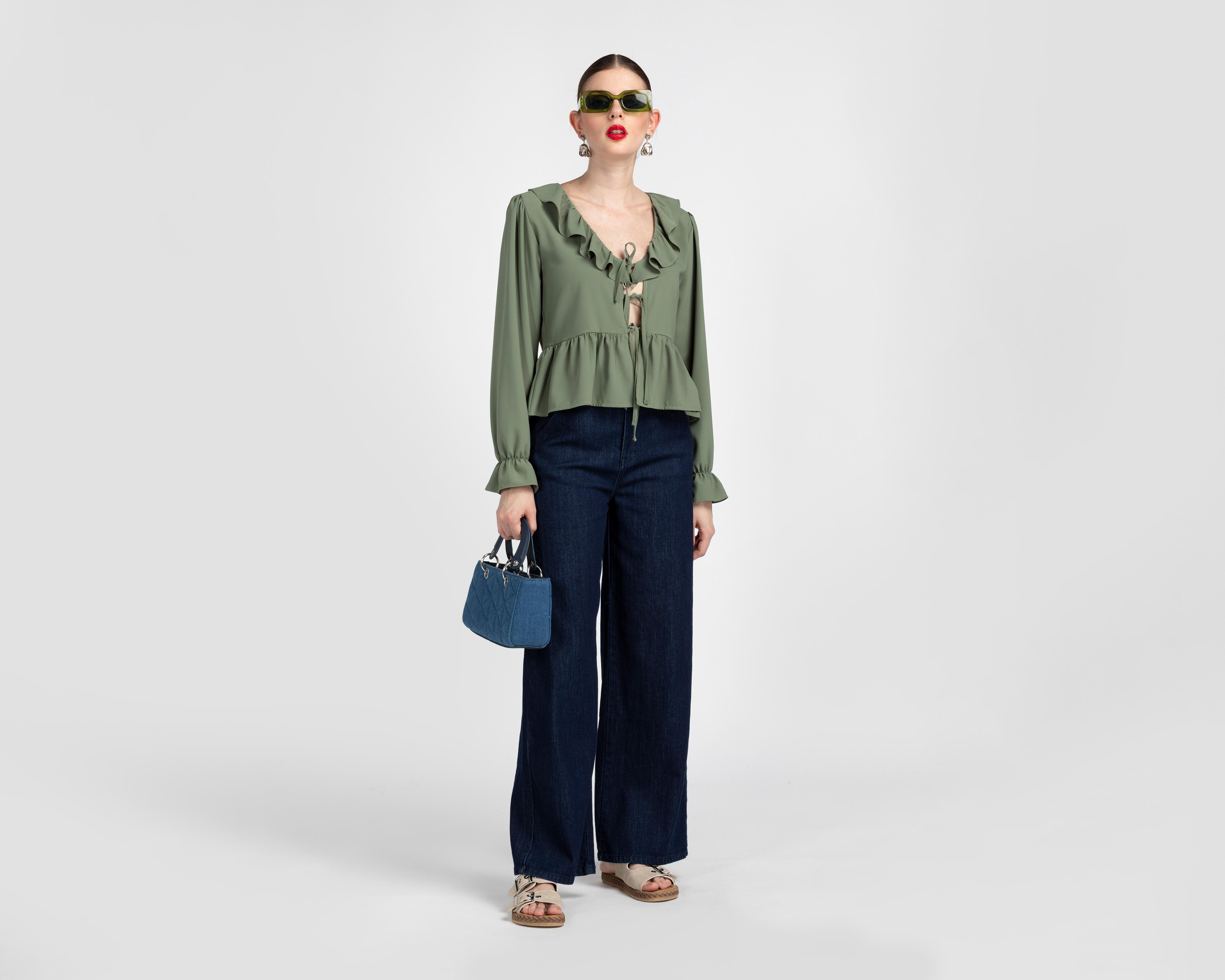 Foto 2 | Blusa Verde Sahara para Mujer