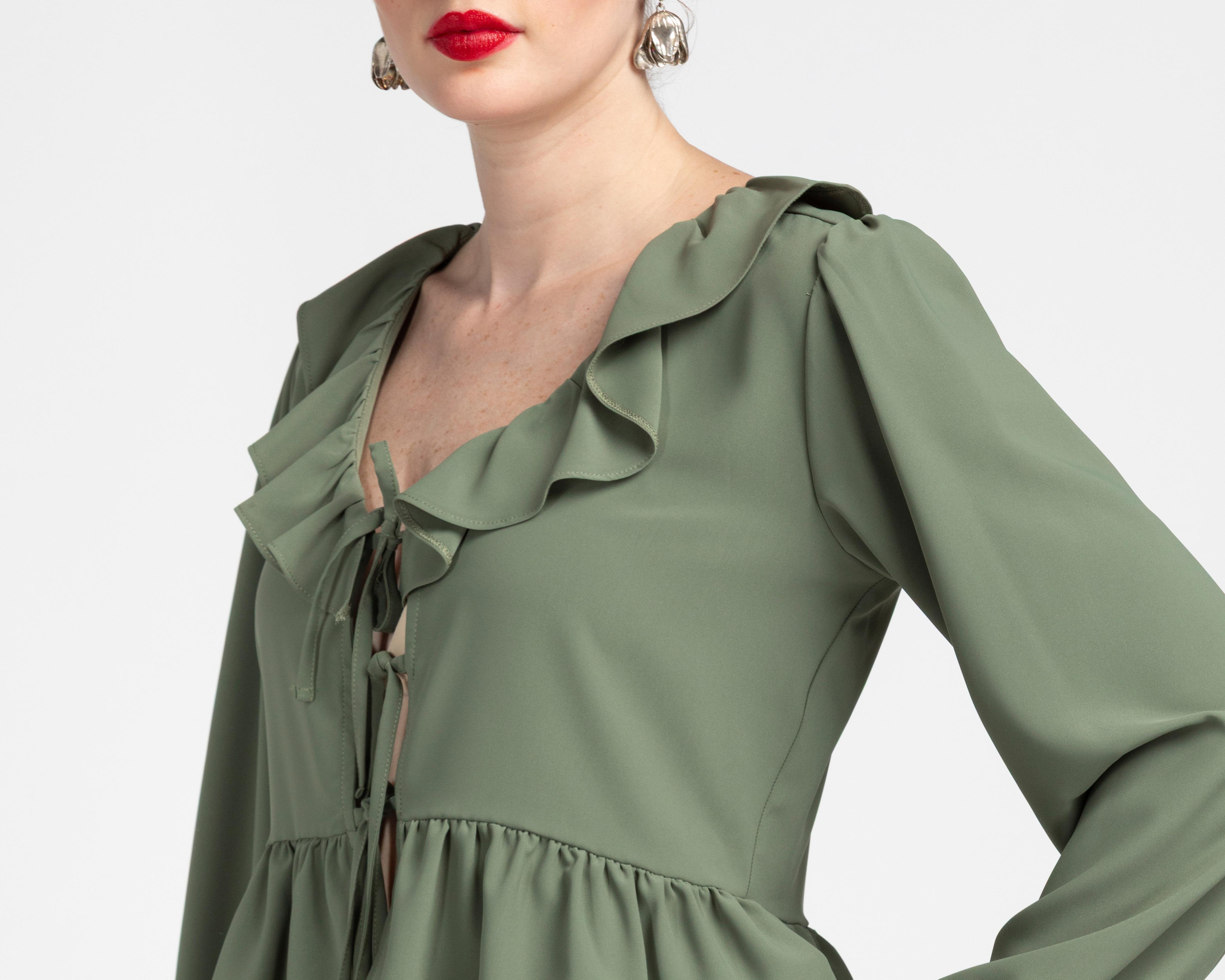 Foto 4 | Blusa Verde Sahara para Mujer