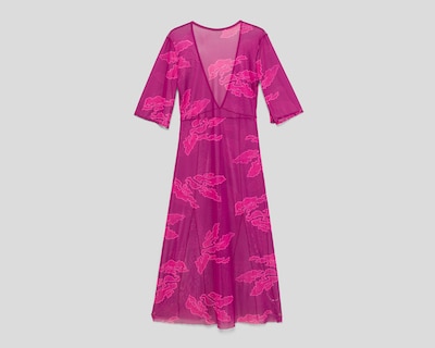 Foto 1 | Vestido de Playa Bebe de Mesh Rosa para Mujer