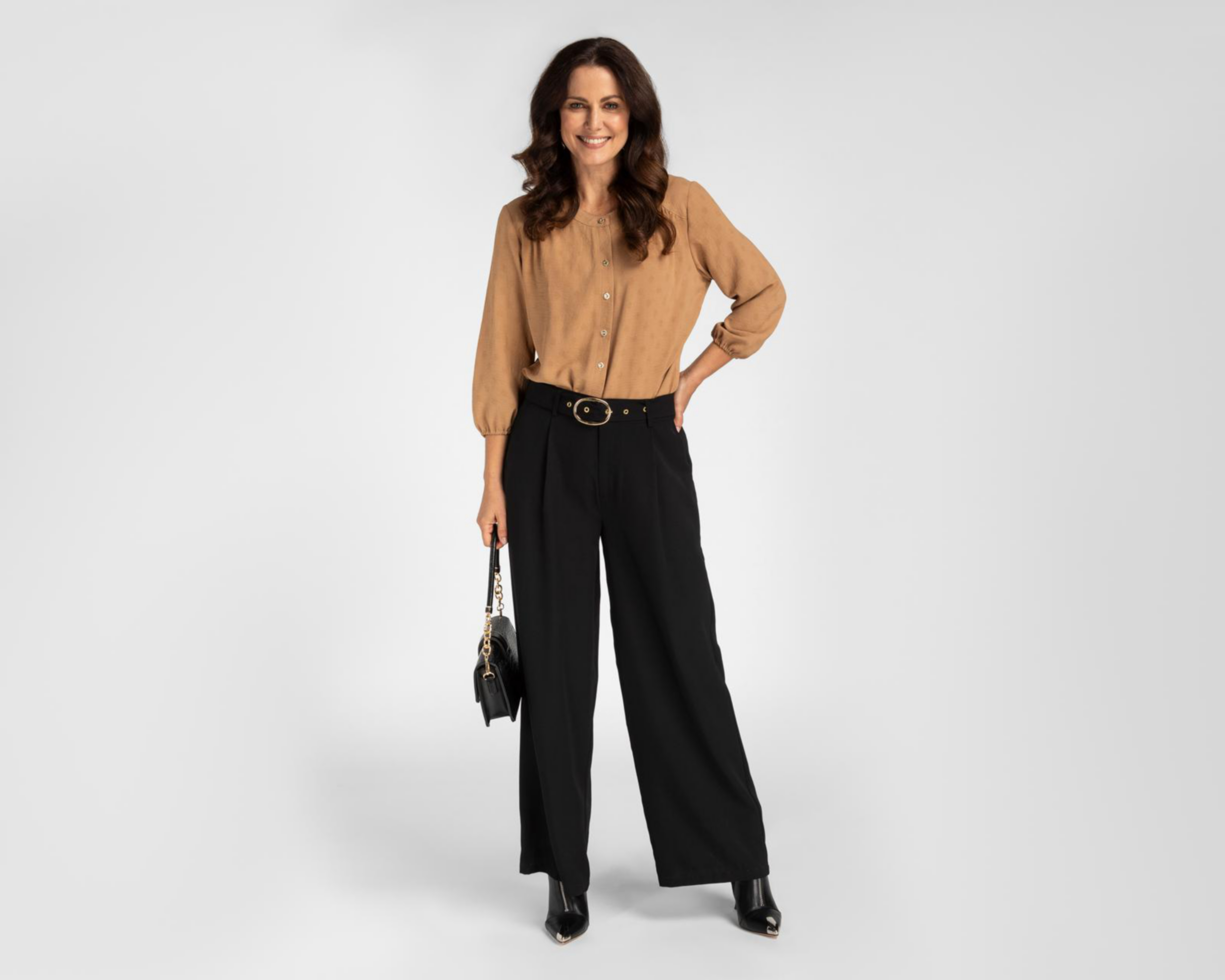 Foto 3 pulgar | Pantalón de Vestir Sahara con Cinturón para Mujer