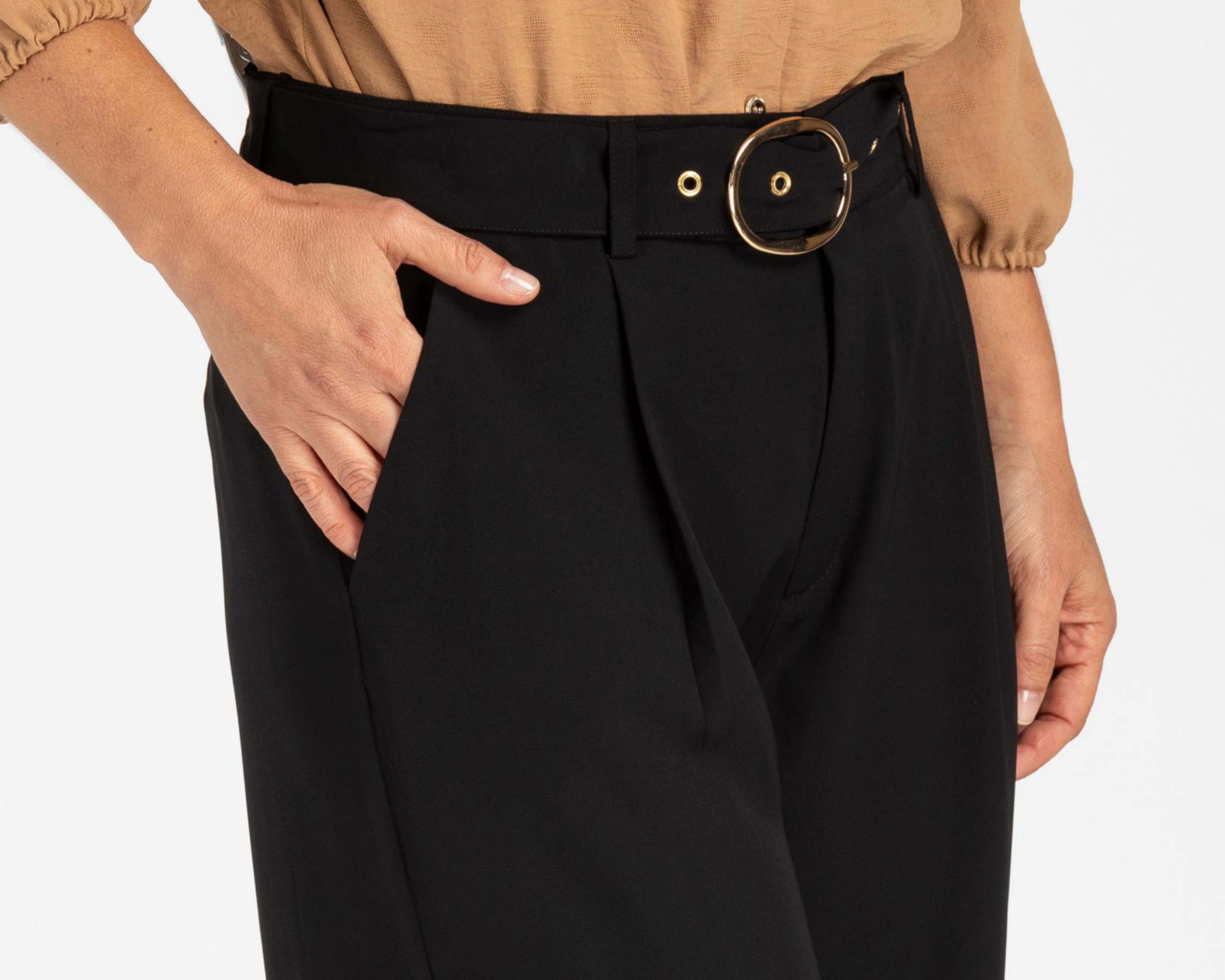 Foto 8 pulgar | Pantalón de Vestir Sahara con Cinturón para Mujer