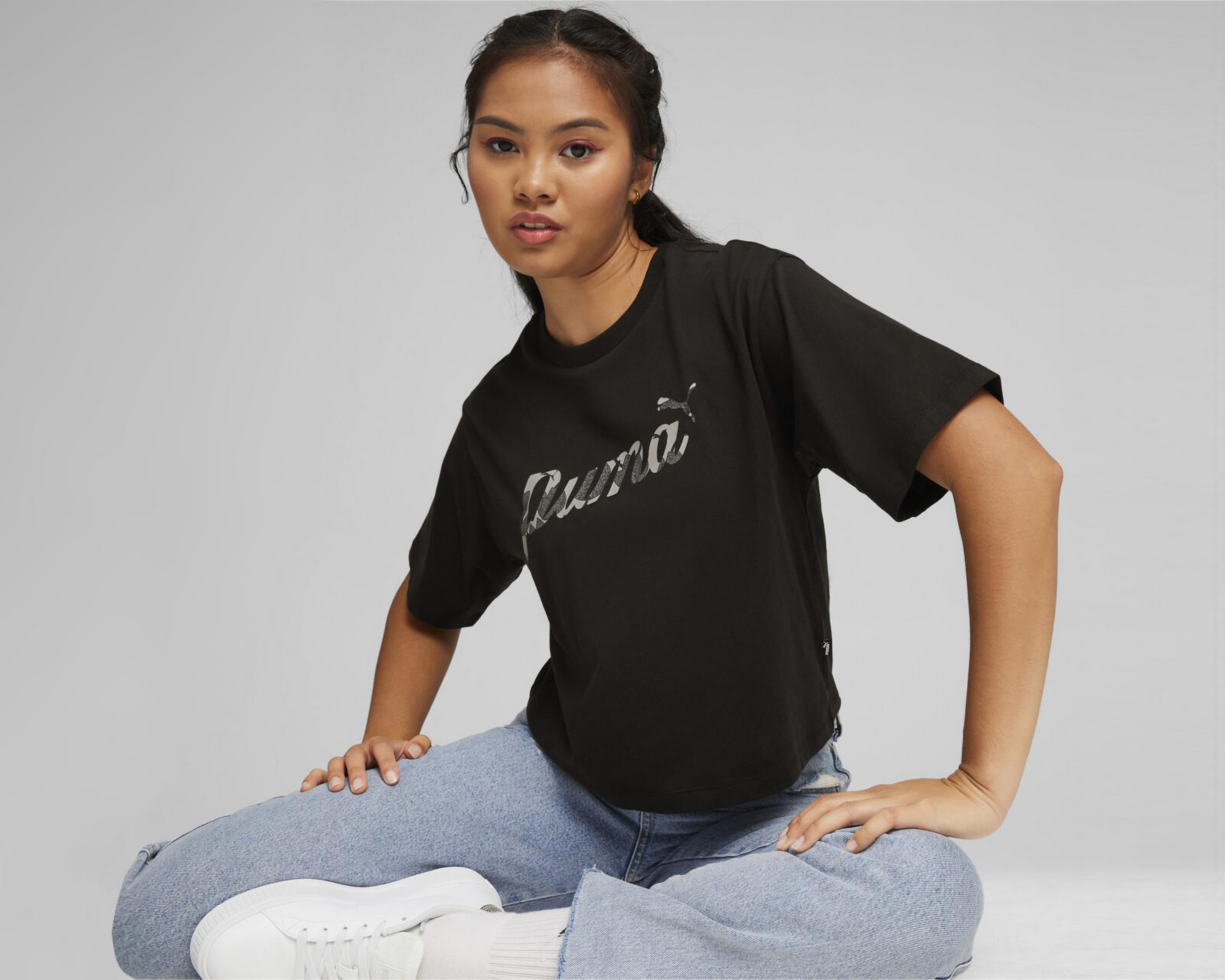 Foto 4 pulgar | Playera de Entrenamiento Puma Negra para Mujer