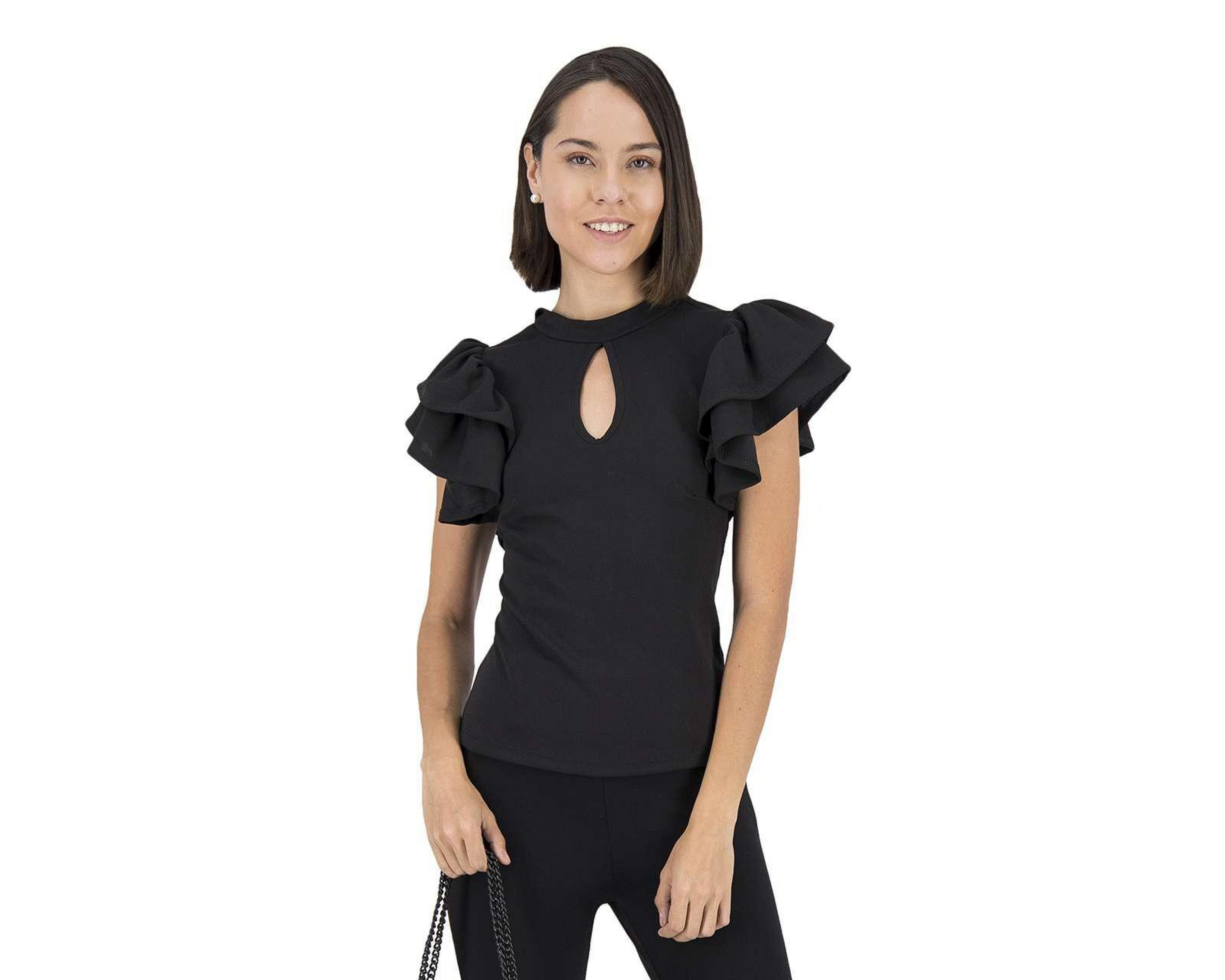 Blusa Thinner Manga Corta con Holanes