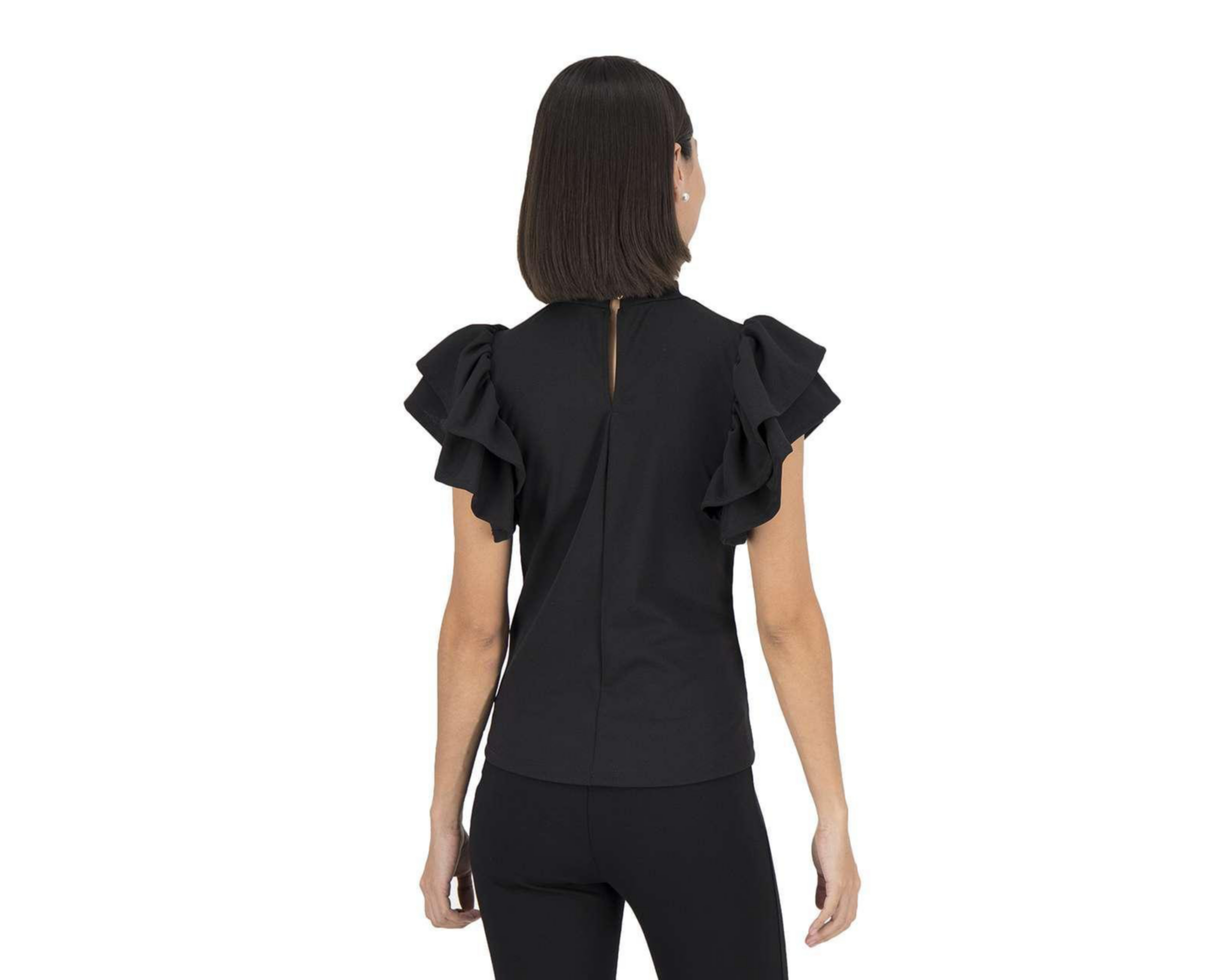 Foto 4 pulgar | Blusa Thinner Manga Corta con Holanes