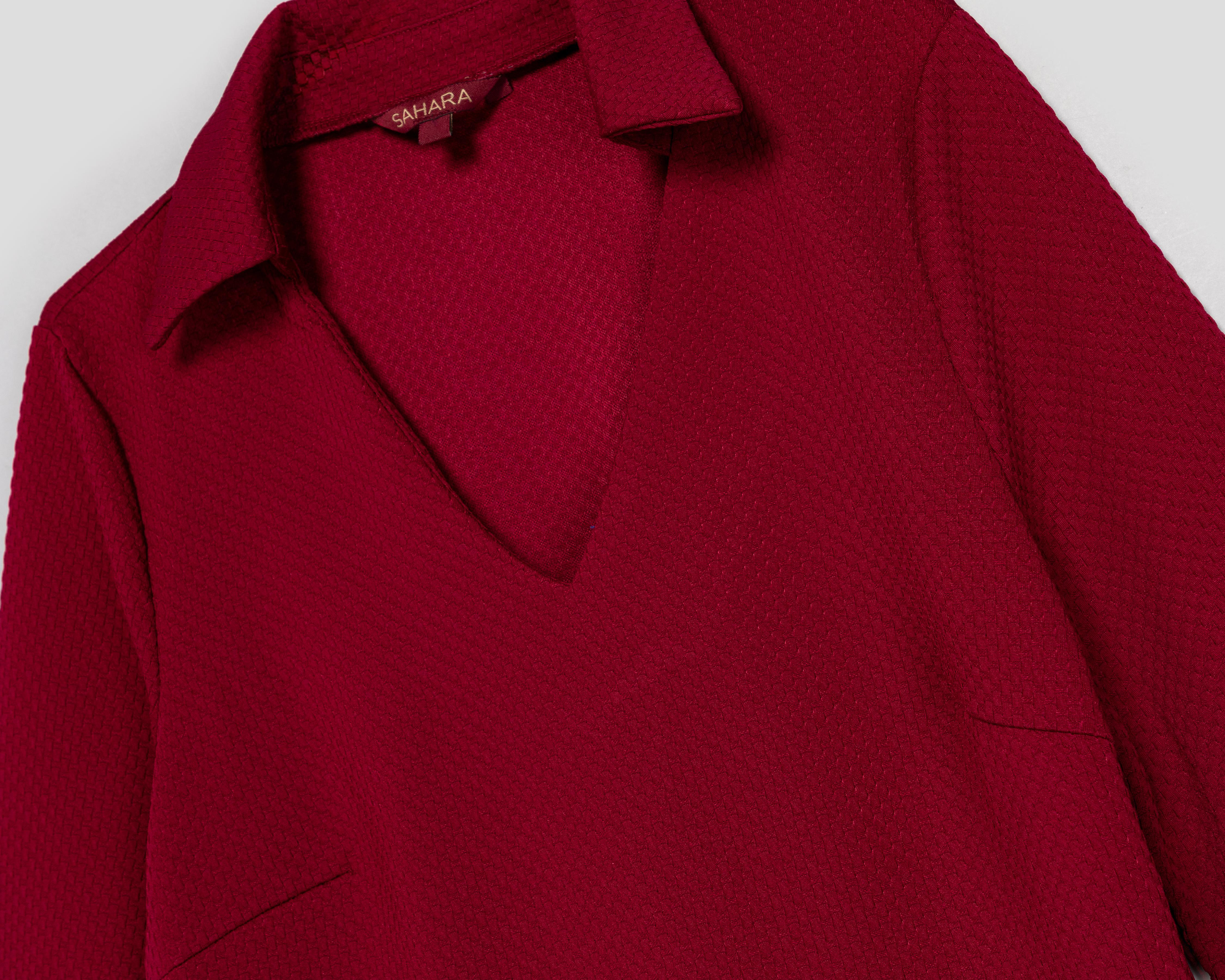 Foto 4 pulgar | Vestido Coctel Sahara Corto Tinto para Mujer