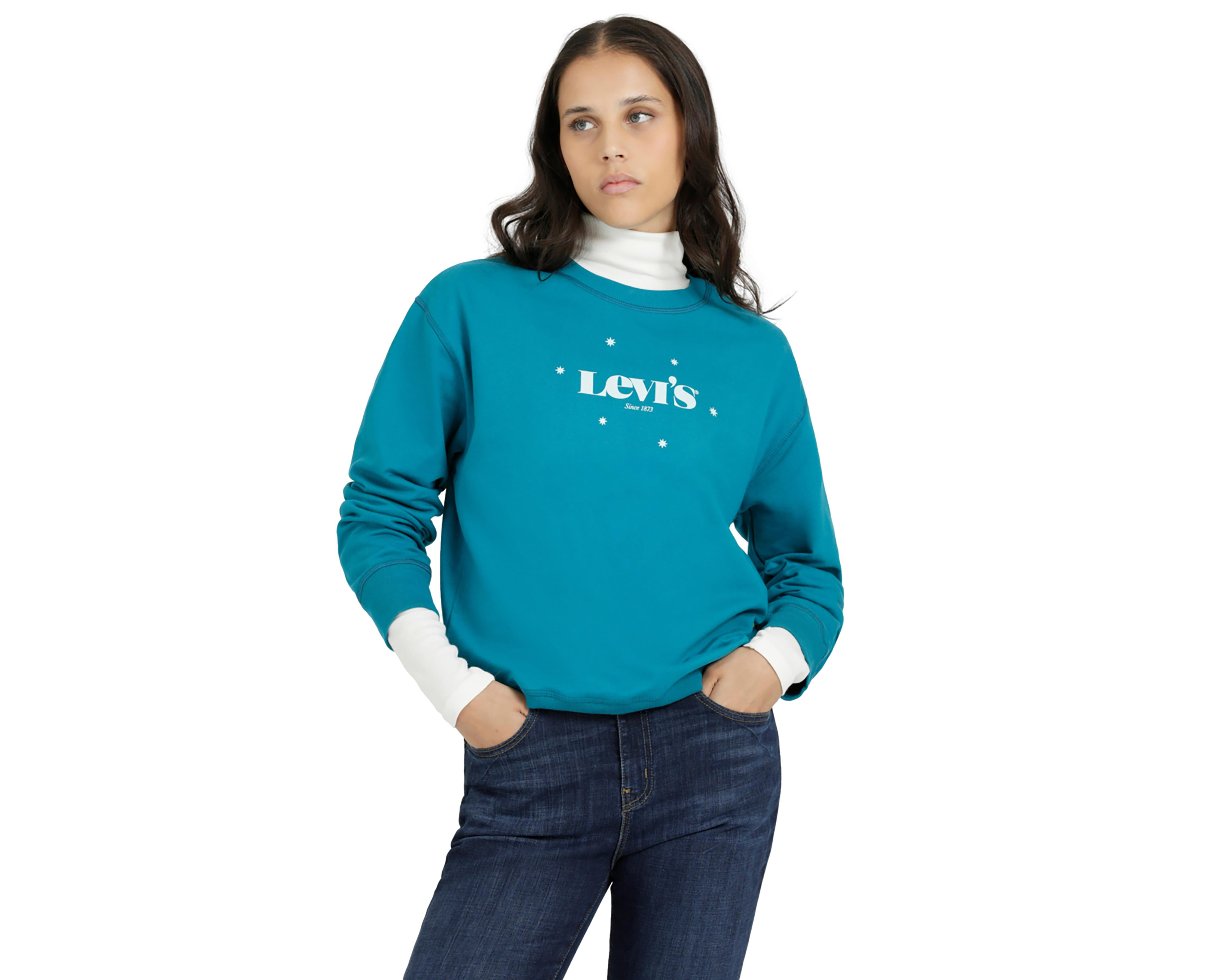 Foto 6 pulgar | Sudadera Levi's Azul con Estampado