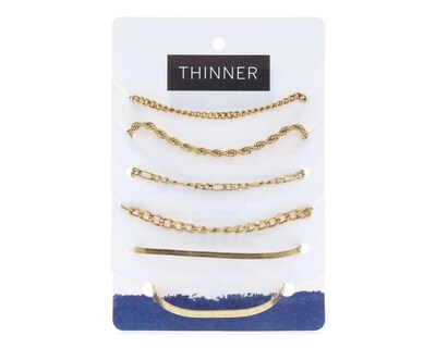 Foto 3 | Pulseras Thinner Doradas 6 Piezas