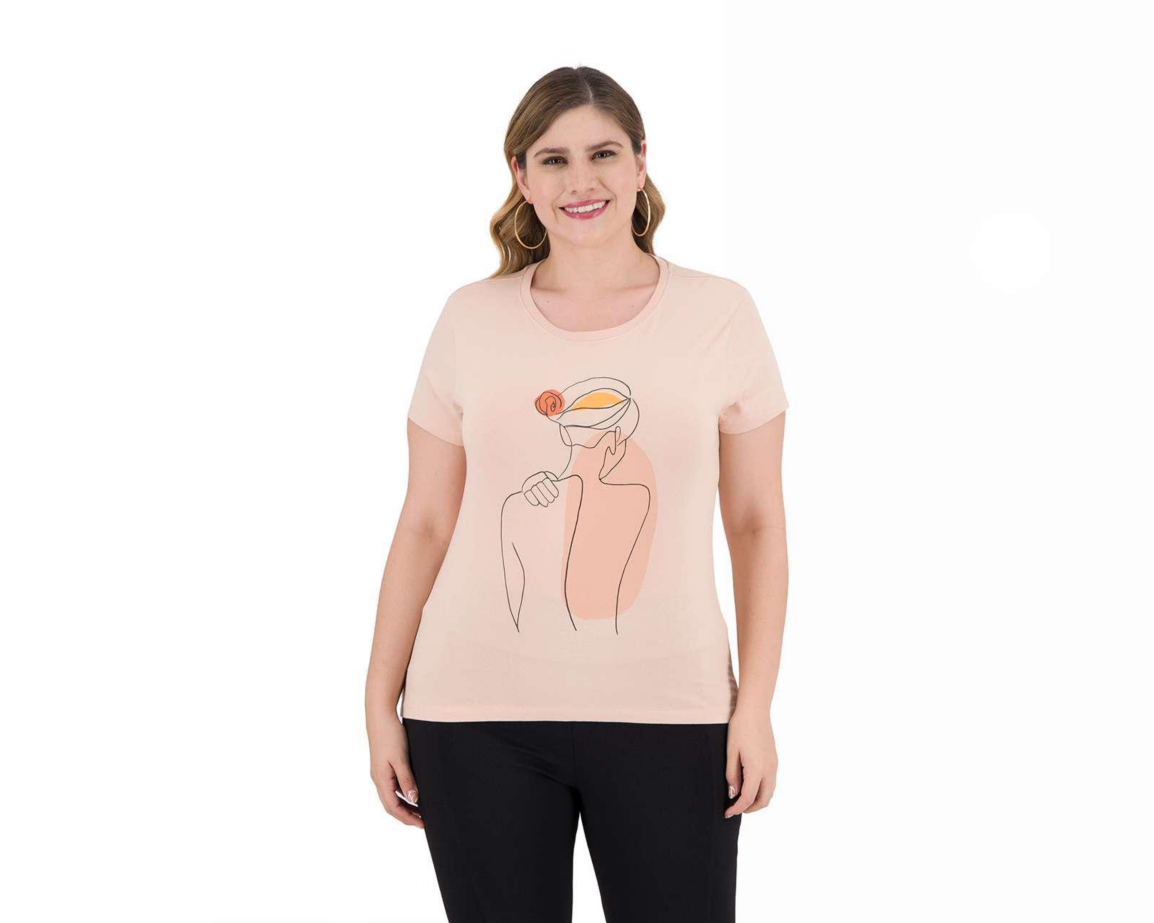 Foto 6 pulgar | Playera Thinner Manga Corta con Estampado