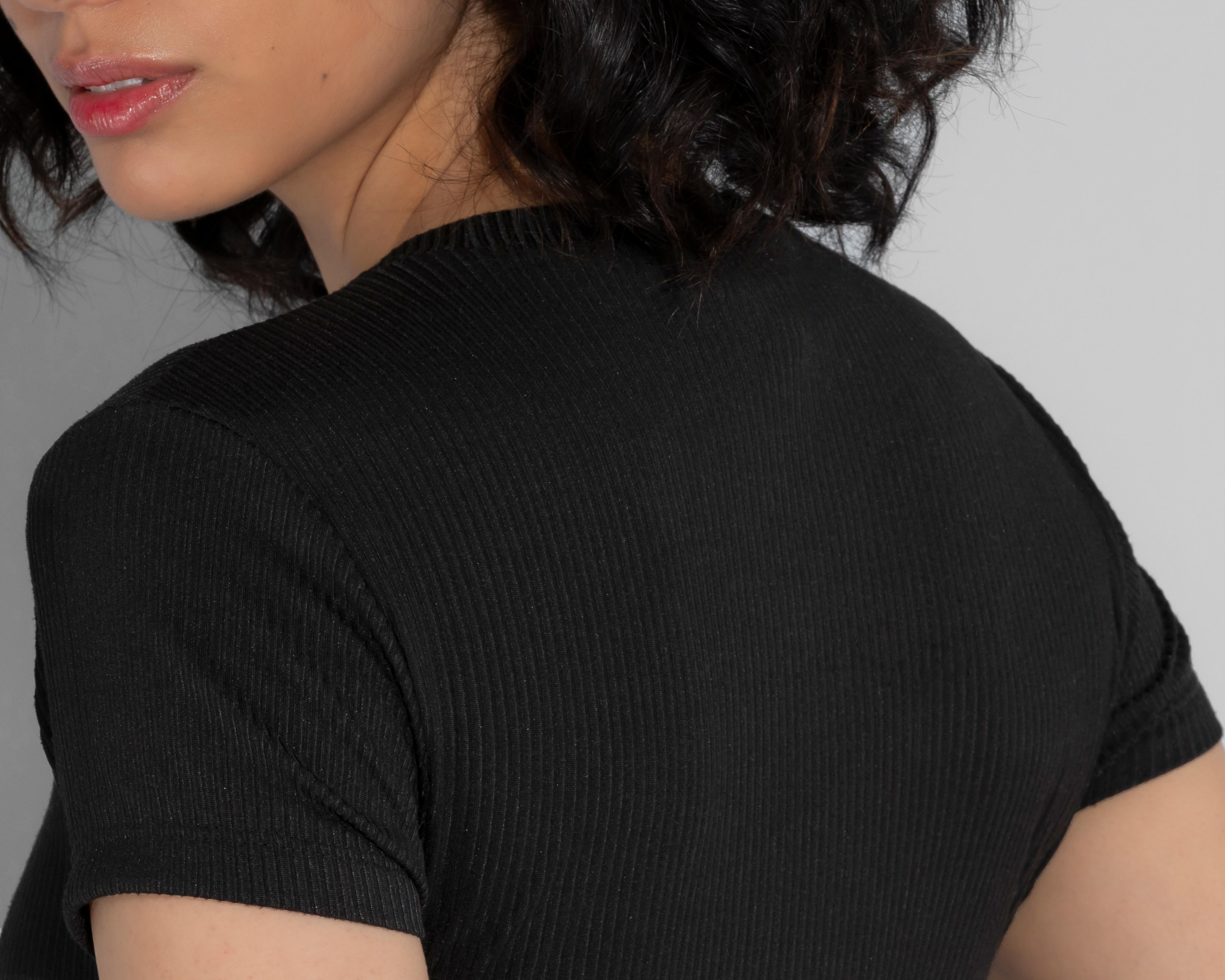 Foto 6 pulgar | Blusa Thinner Manga Corta con Perlas