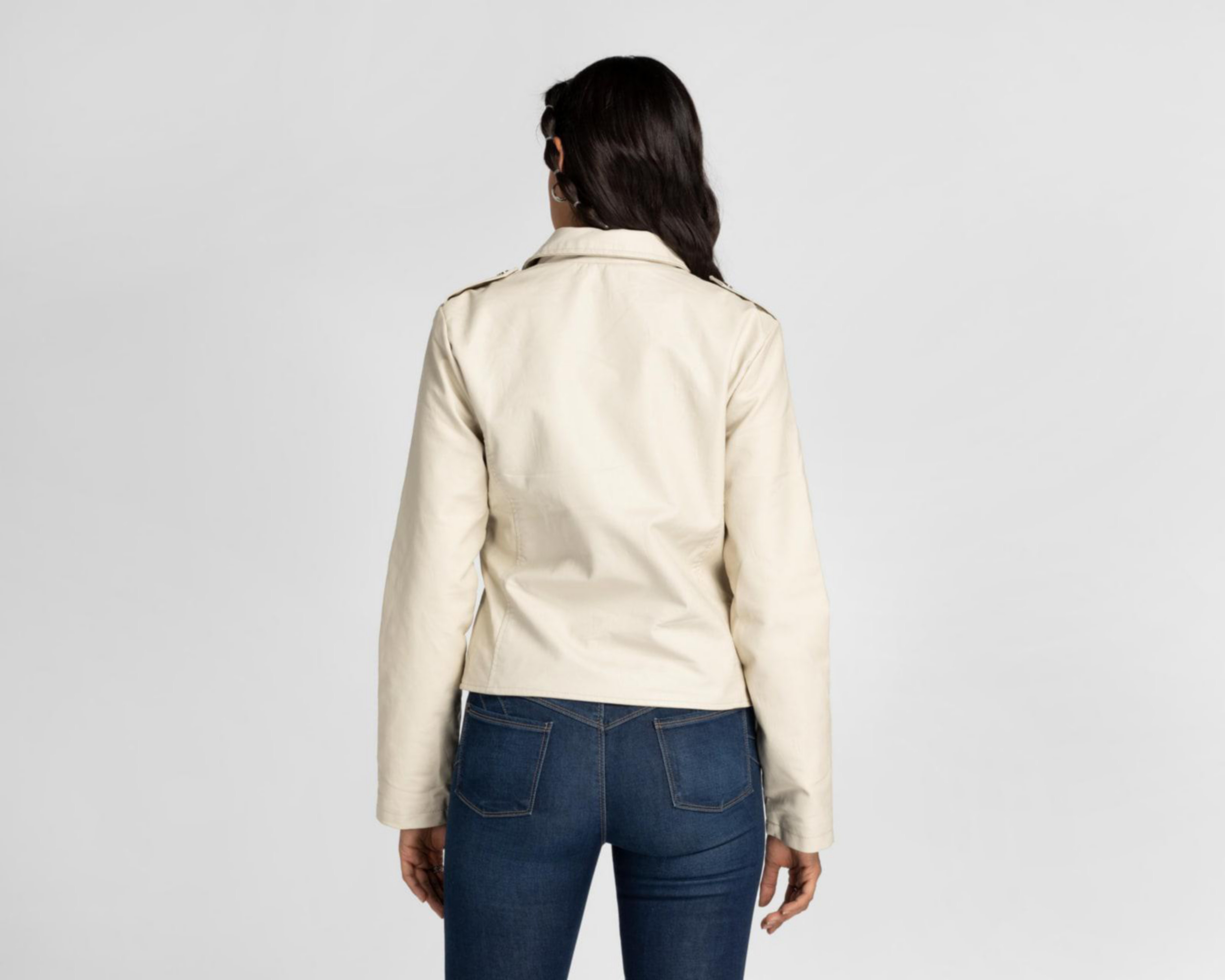 Foto 3 | Chamarra Pink Cotton tipo Vinipiel