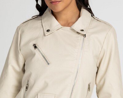 Foto 4 | Chamarra Pink Cotton tipo Vinipiel