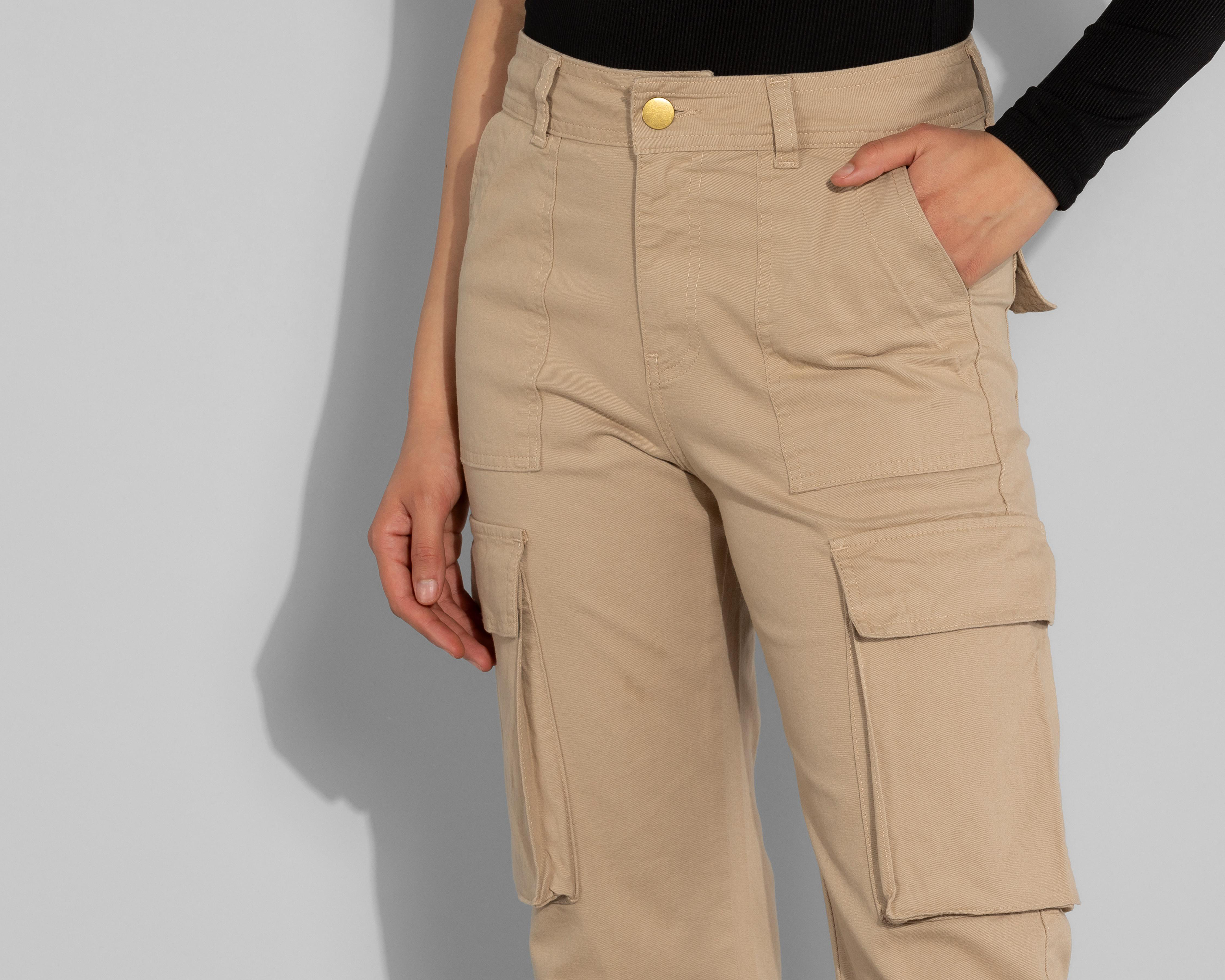 Foto 4 | Pantalón Casual Thinner con Bolsas Cargo