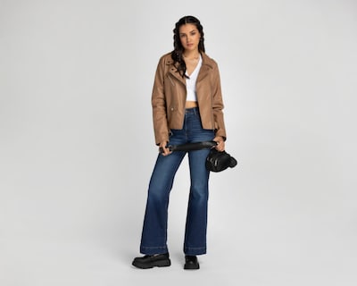 Foto 2 | Chamarra Pink Cotton Camel Tipo Vinipiel