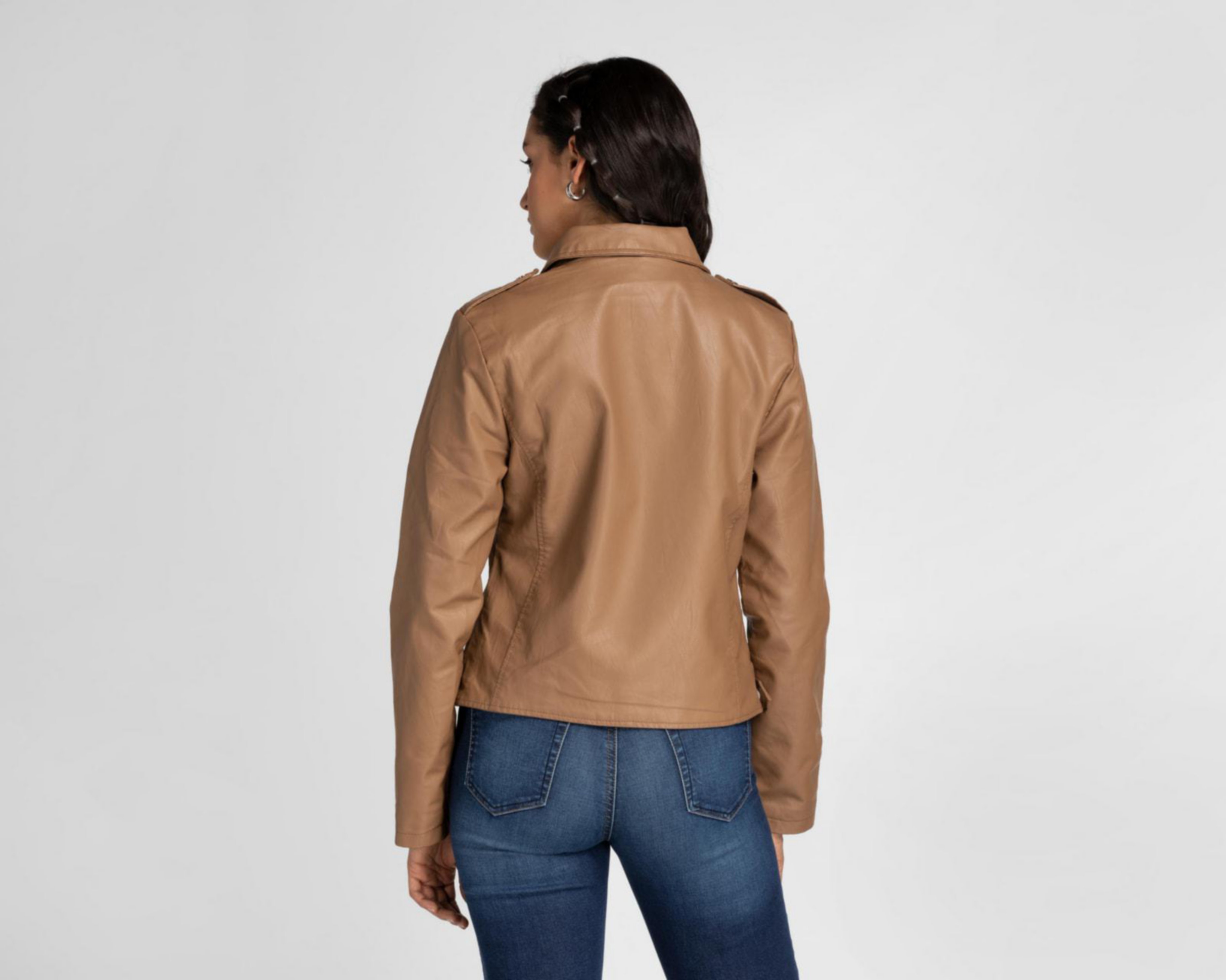Foto 4 pulgar | Chamarra Pink Cotton Camel Tipo Vinipiel