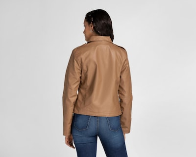 Foto 3 | Chamarra Pink Cotton Camel Tipo Vinipiel