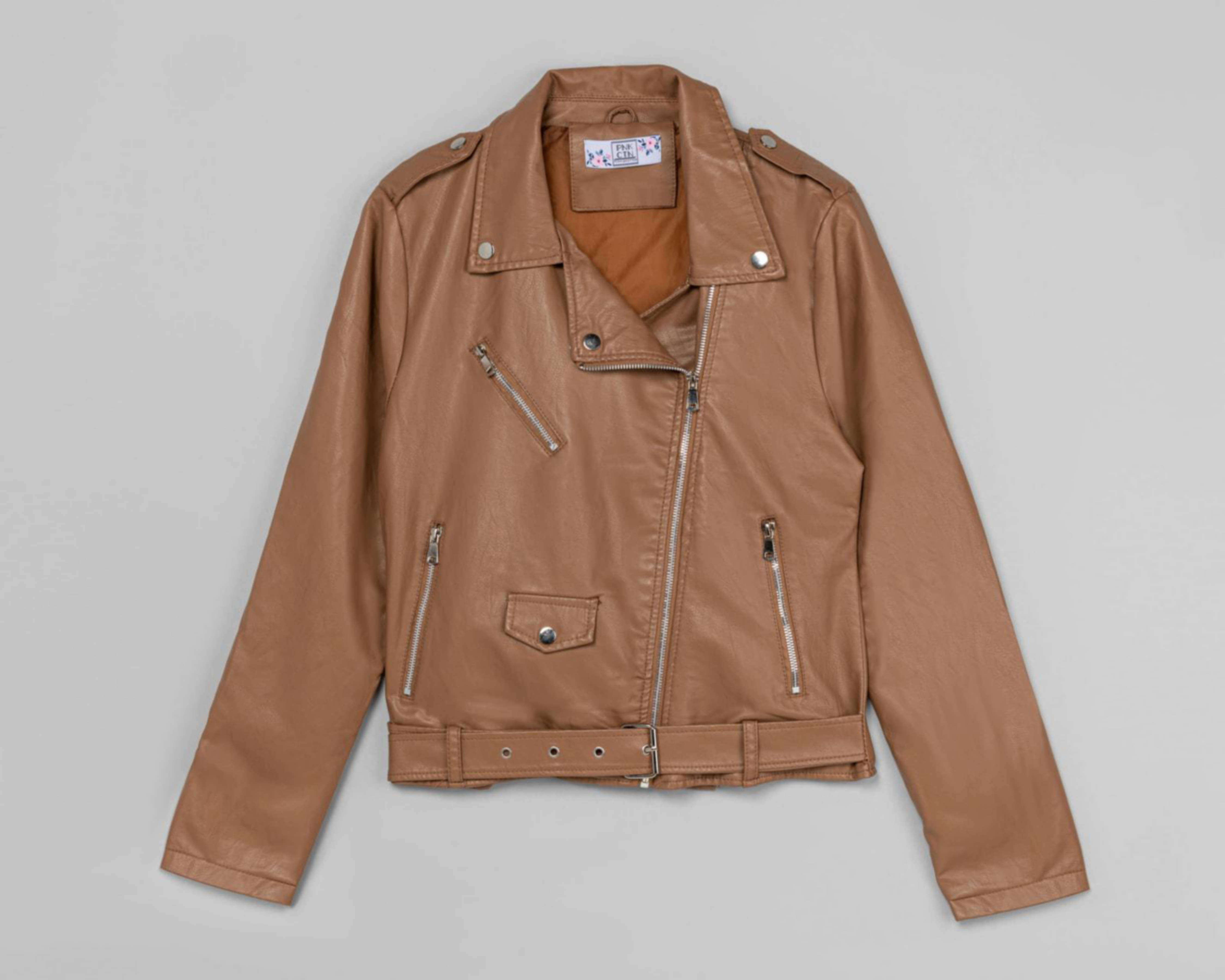 Foto 5 | Chamarra Pink Cotton Camel Tipo Vinipiel