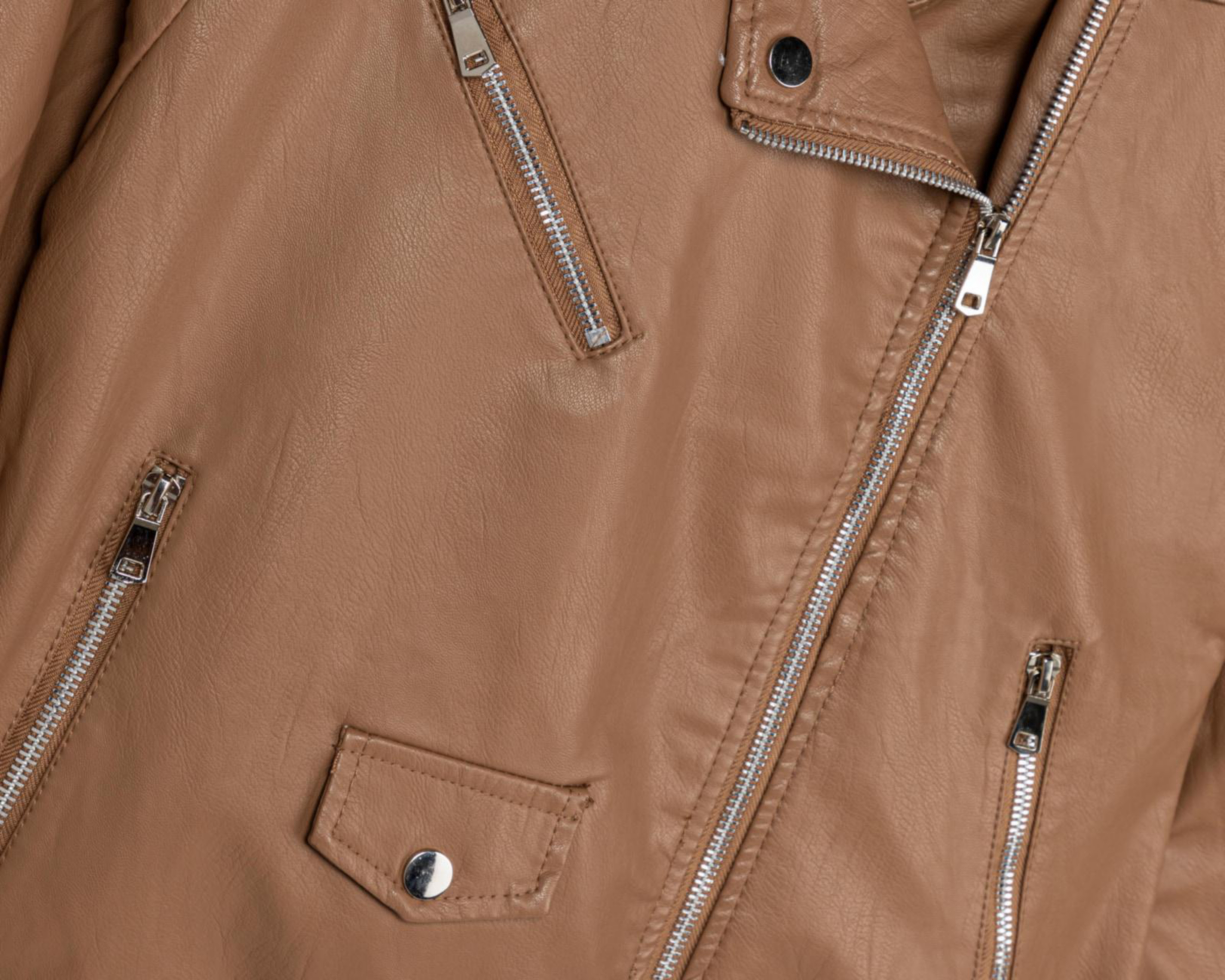 Foto 7 | Chamarra Pink Cotton Camel Tipo Vinipiel
