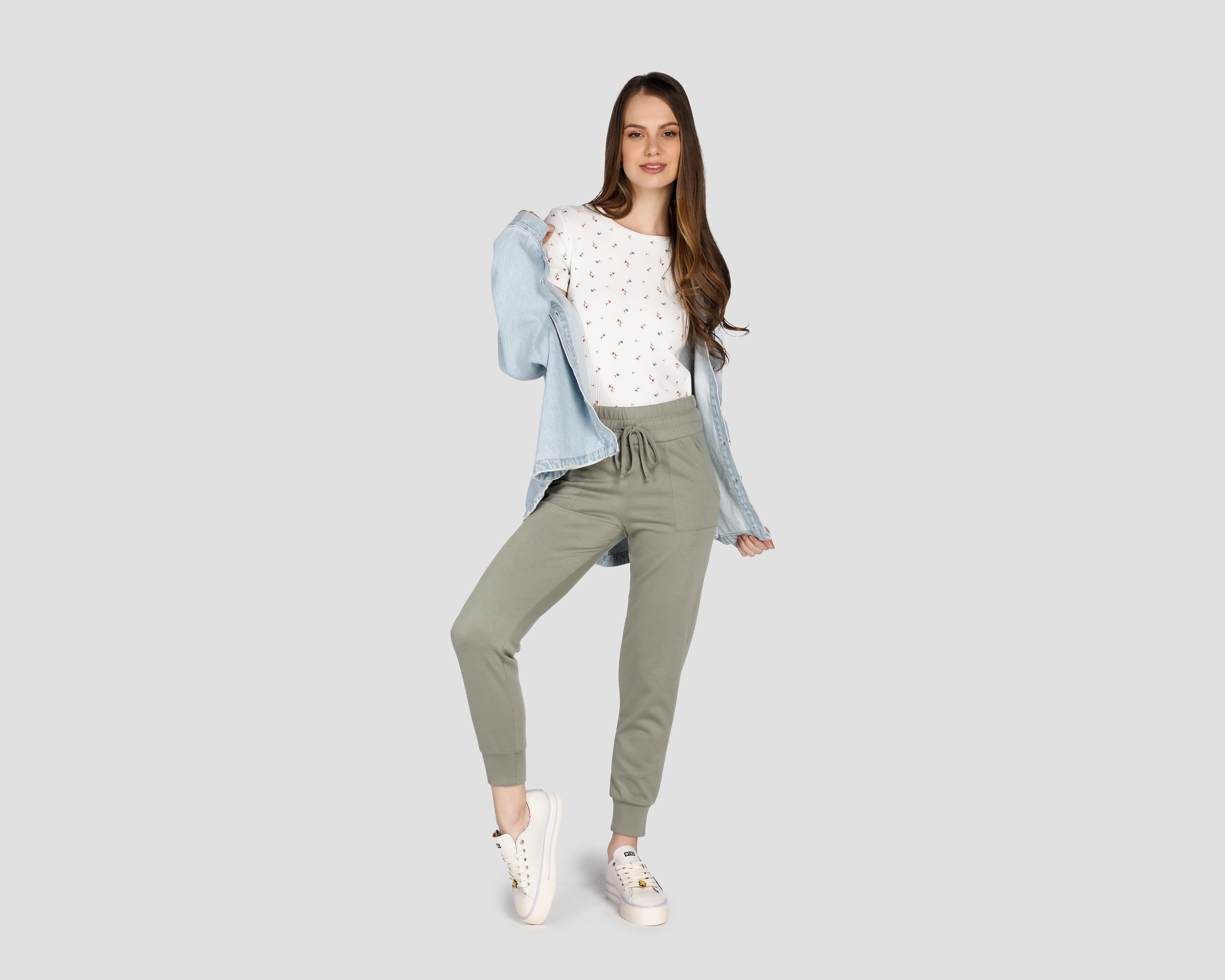 Foto 4 pulgar | Jogger Thinner Verde