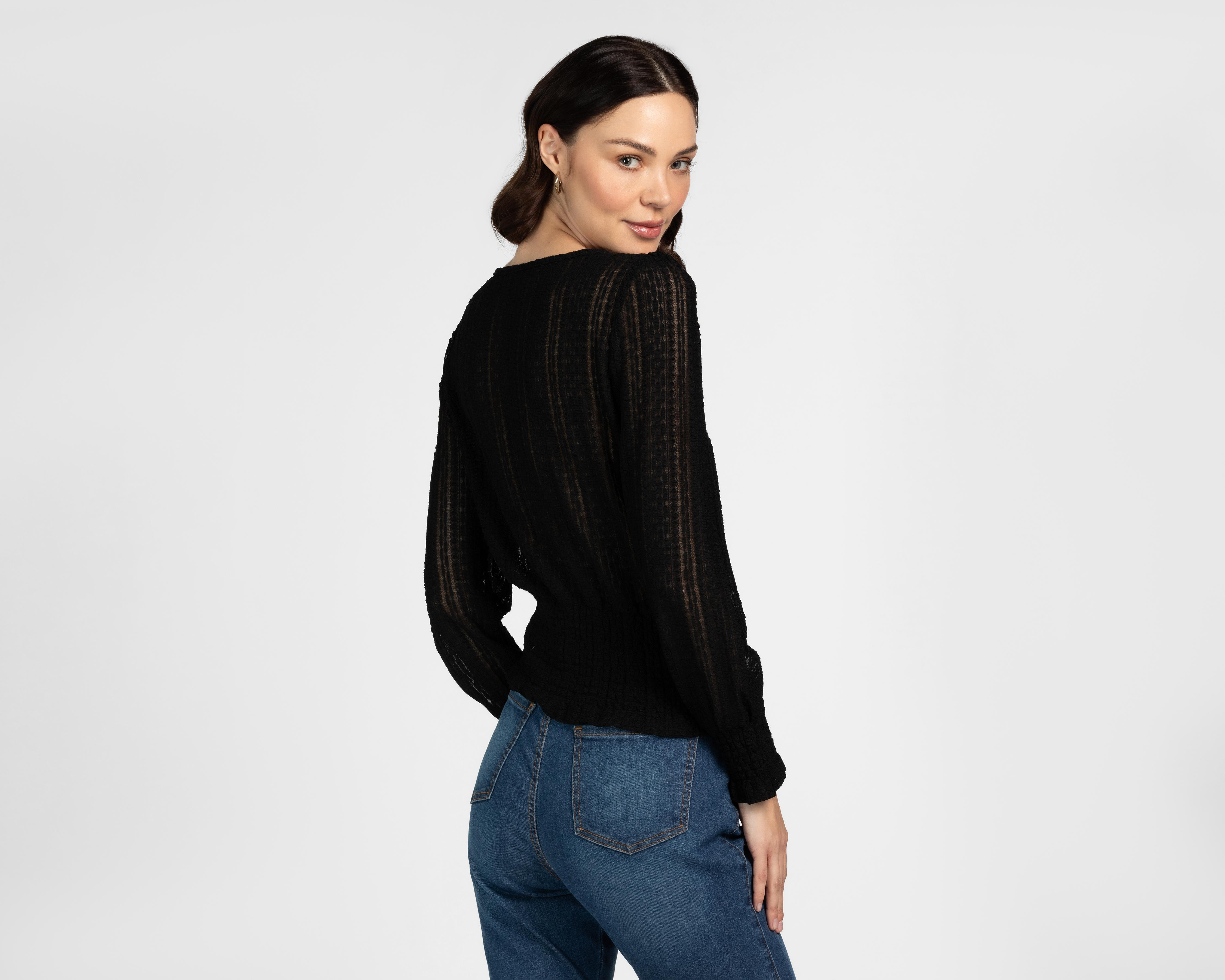 Foto 4 pulgar | Blusa Jennifer Lopez Negra para Mujer